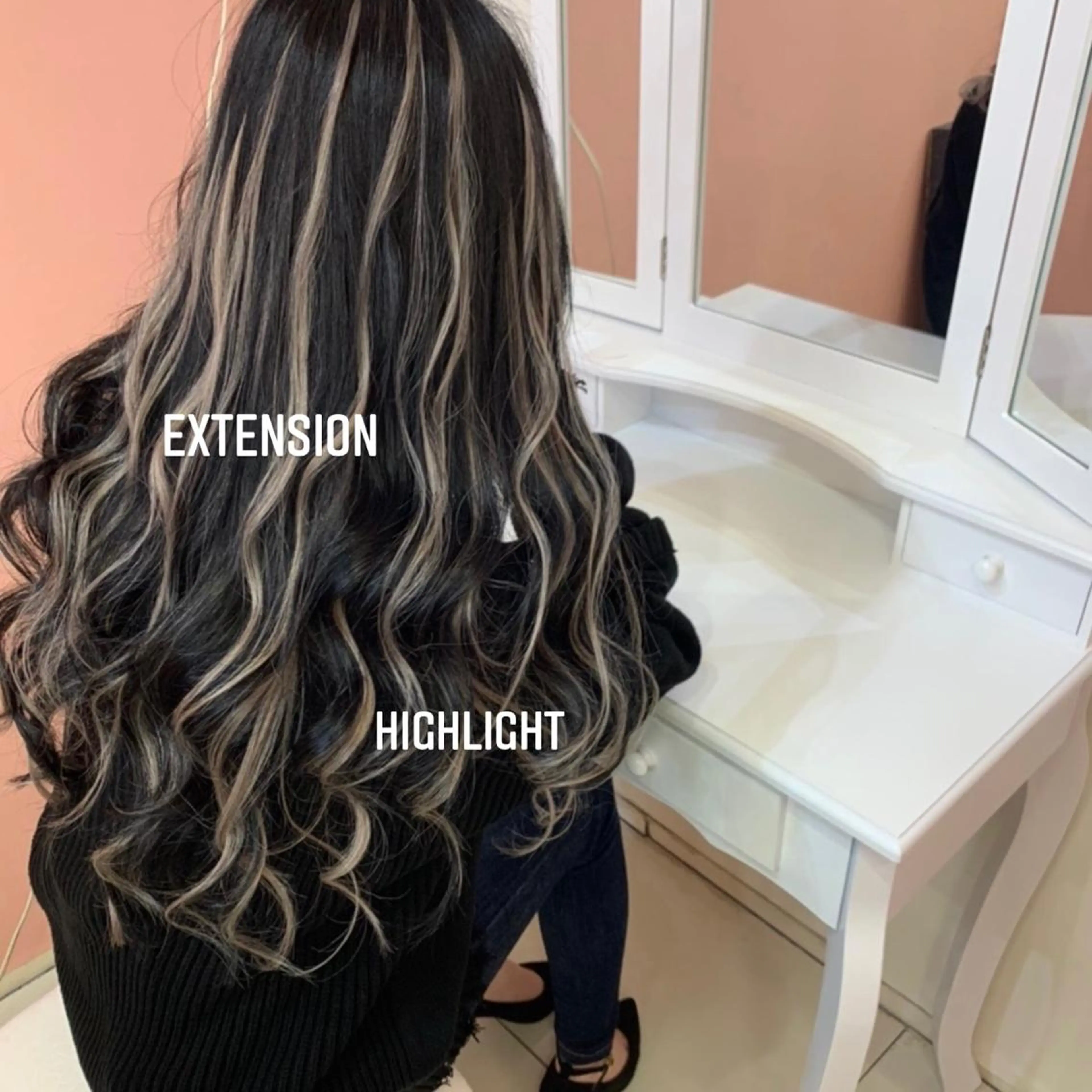 ロング カラー エクステ🩵ブリーチ 韓国ヘア🩵KAEのヘアスタイル