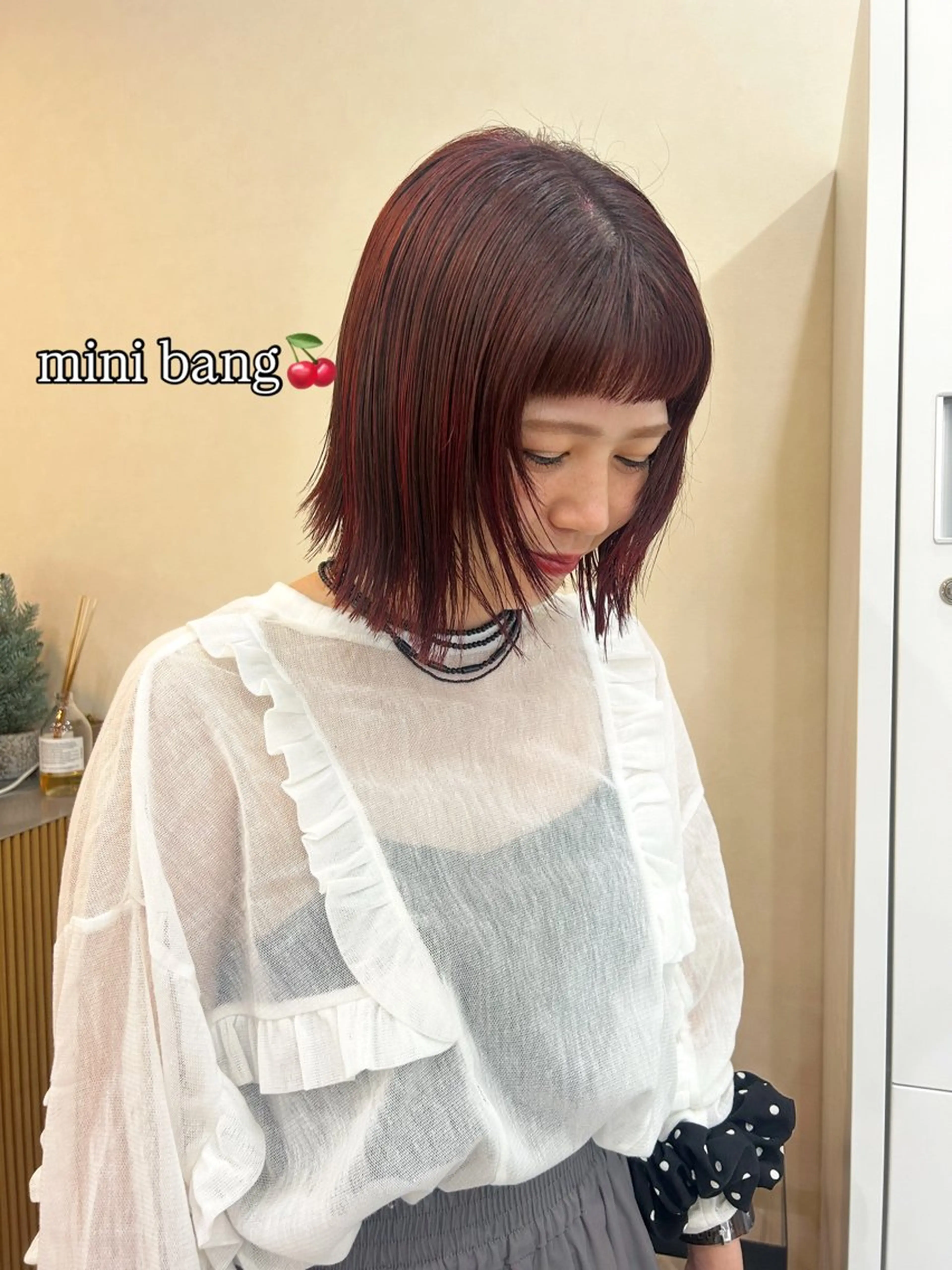 ミディアム ボブレイヤー ボブ レイヤーカット カット ヘアカラー トリートメント ボブ/透明感カラー 🧸YUI❤️のヘアスタイル