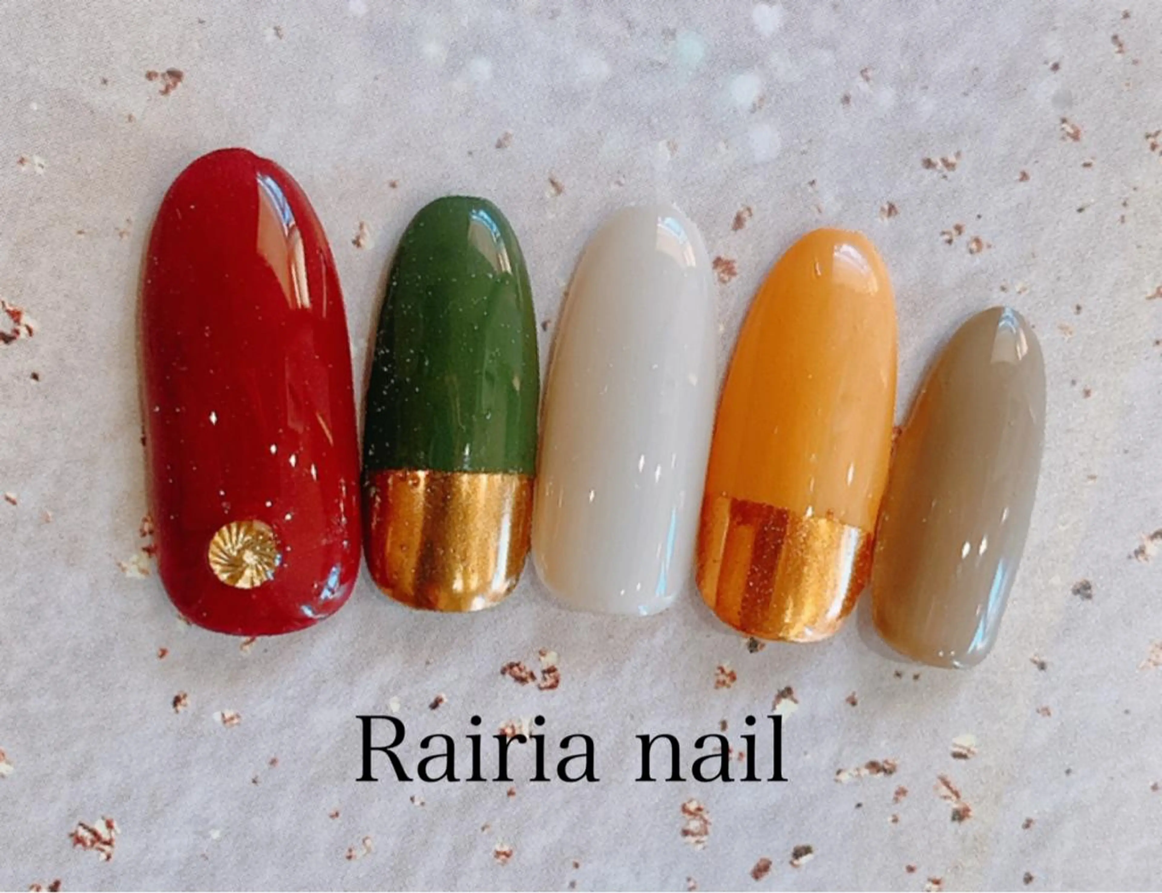 ネイル アートネイル ジェルネイル パラジェル 冬ネイル Rairia nail本八幡店のネイルデザイン