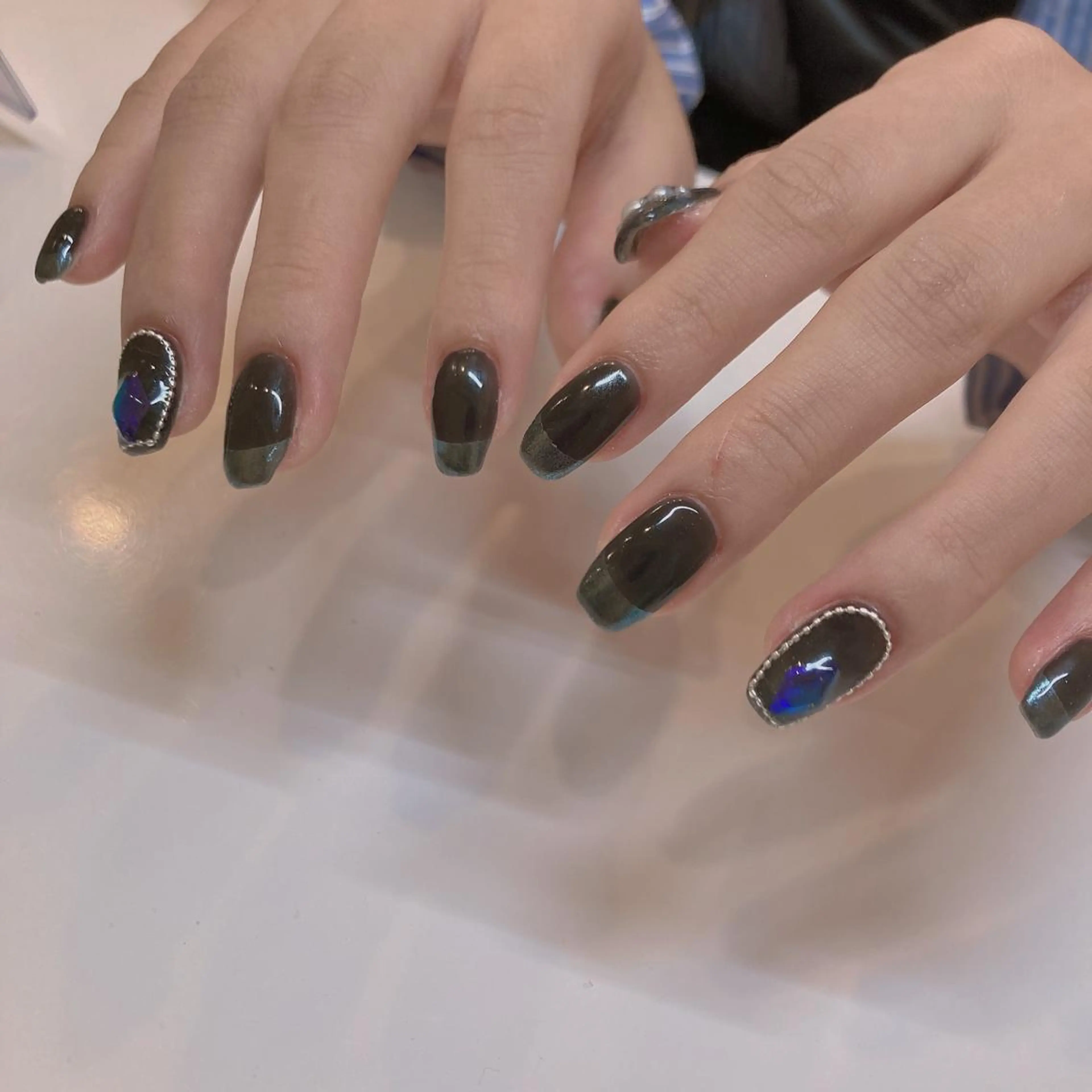 ネイル ハンドネイル 韓国ネイル/ワンホン ネイル🎀表参道3分のネイルデザイン