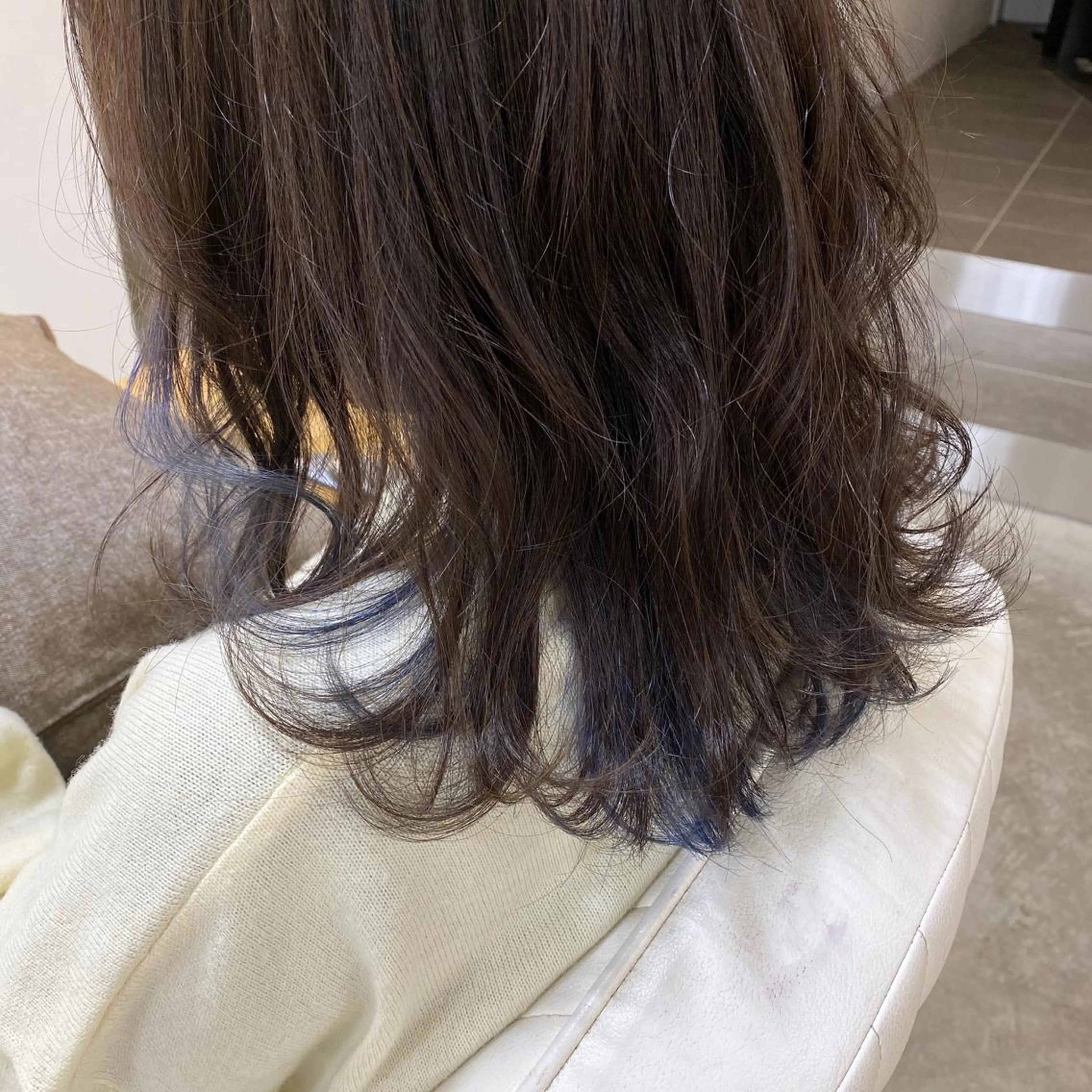 ミディアム カラー ヘアアレンジ 透明感カラー オレンジ やまぐち もえかのヘアスタイル
