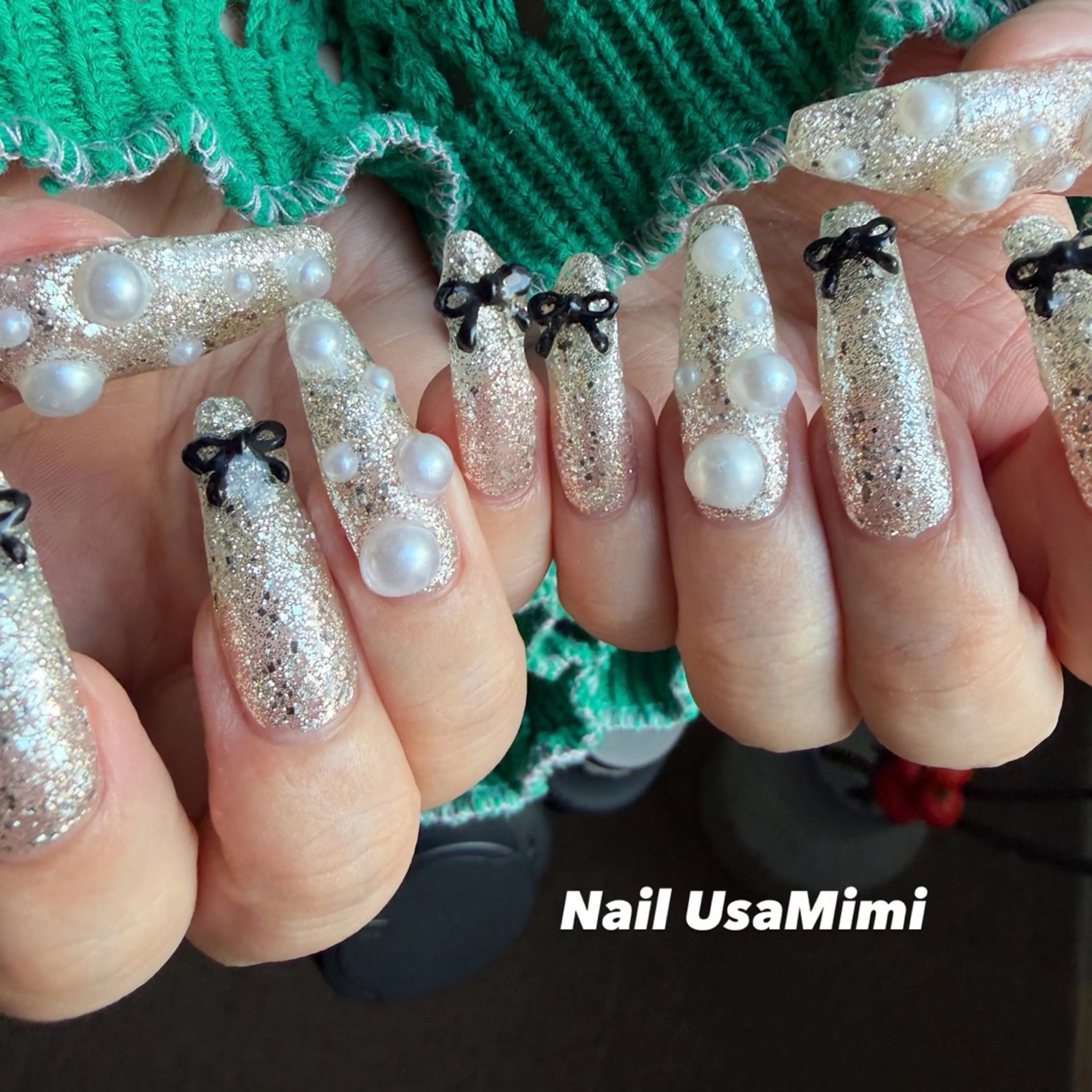 ロング ハンドネイル 本町Nail Usa Mimi  SAKIのネイルデザイン