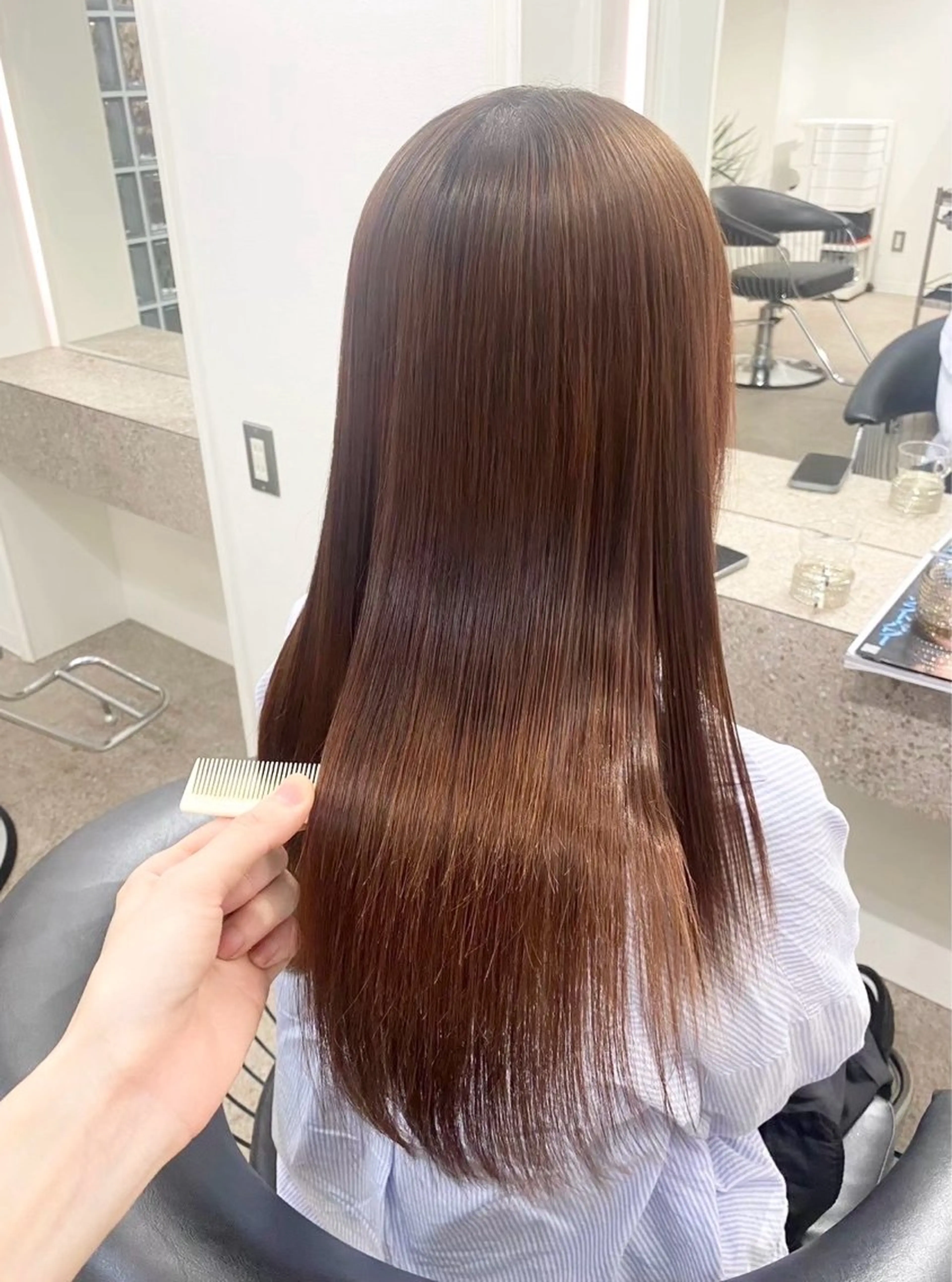 セミロング カラー ベージュカラー オレンジ オレンジベージュ 髪質改善 カット ヘアカラー トリートメント 名古屋/髪質改善 /ミサトのヘアスタイル