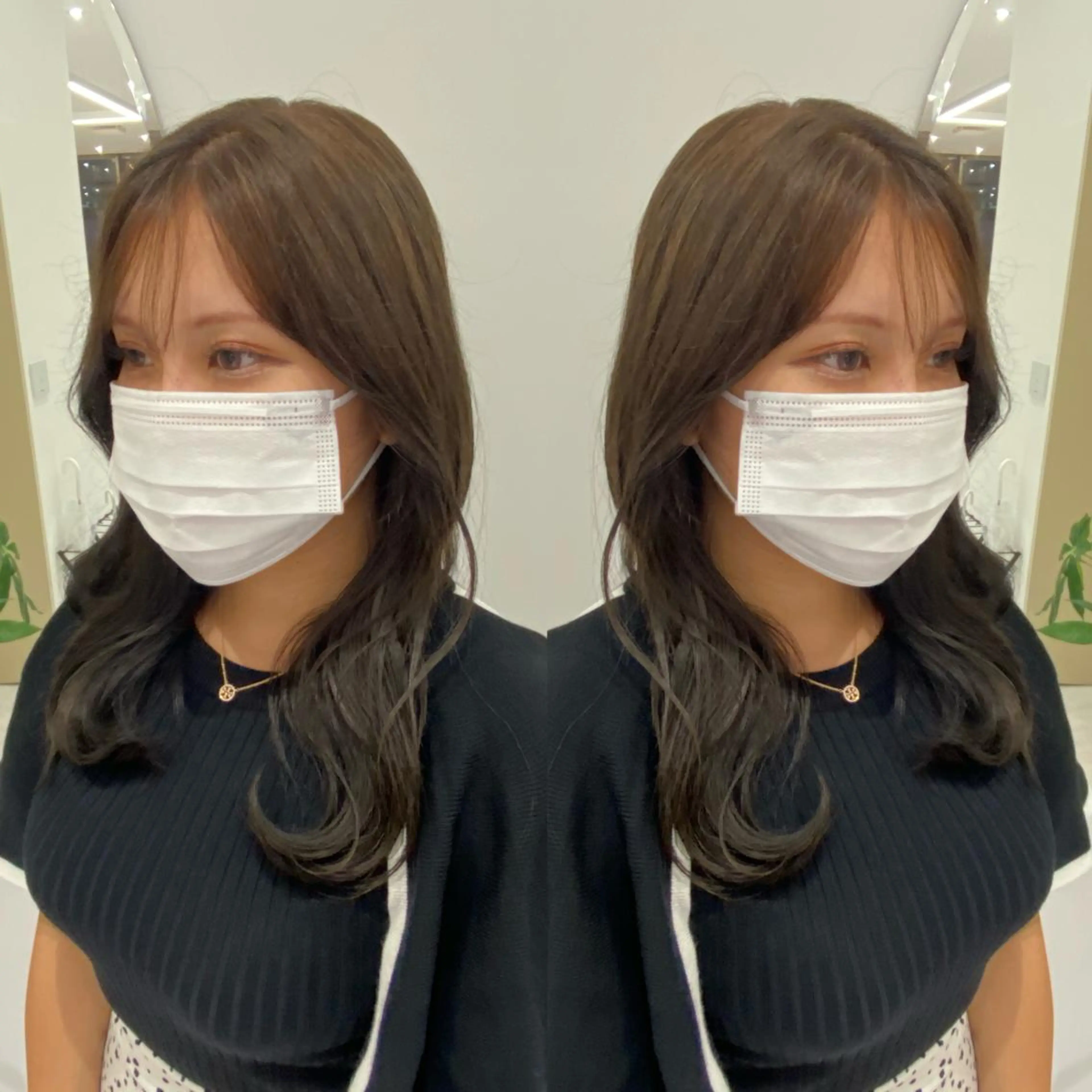 セミロング カラー men'ssalon Zina天神所属・✨髪質改善/顔周りカ ット/縮毛矯正✨三隅のヘアスタイル