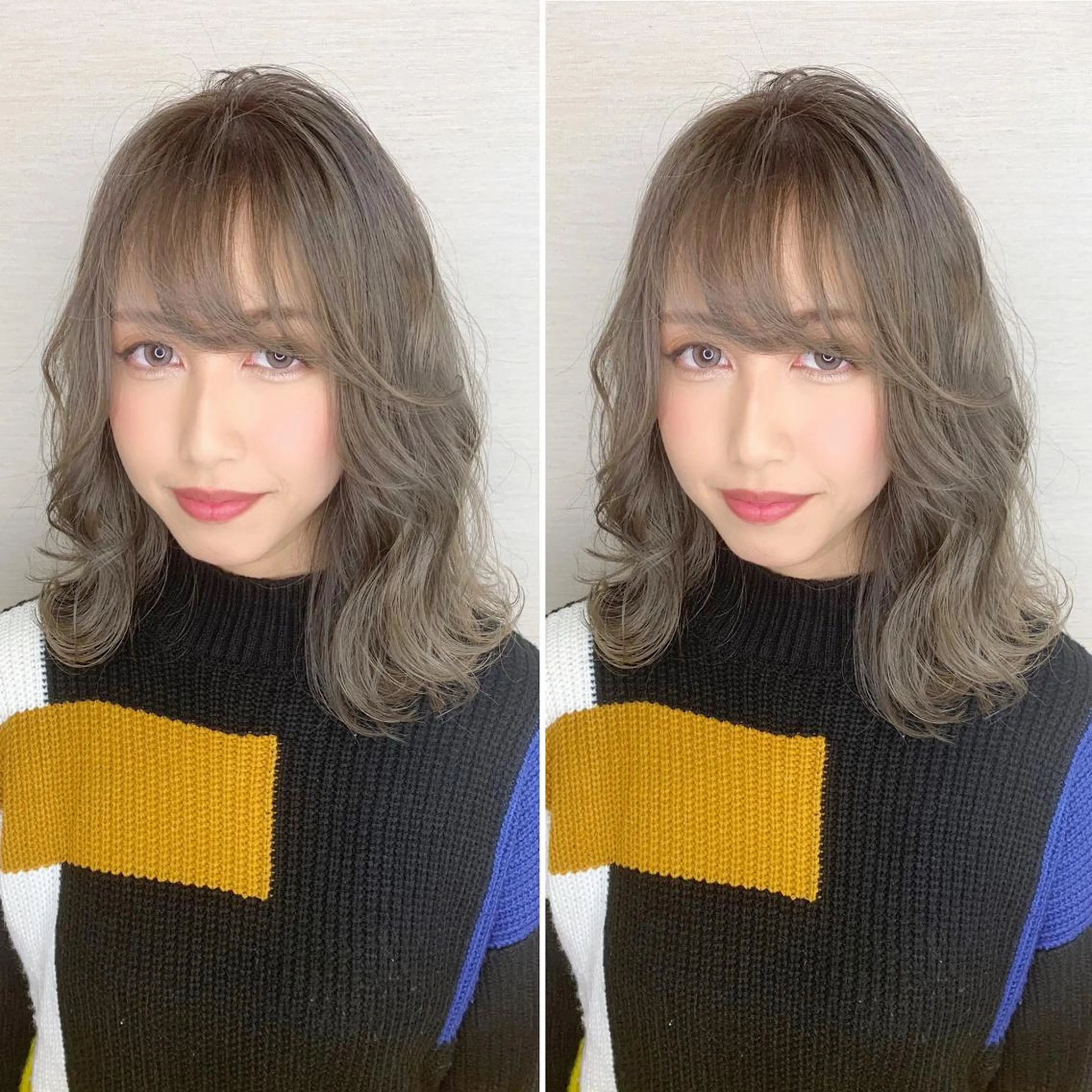 ミディアム ブリーチなしダブル/ レイヤーカット 小棹のヘアスタイル