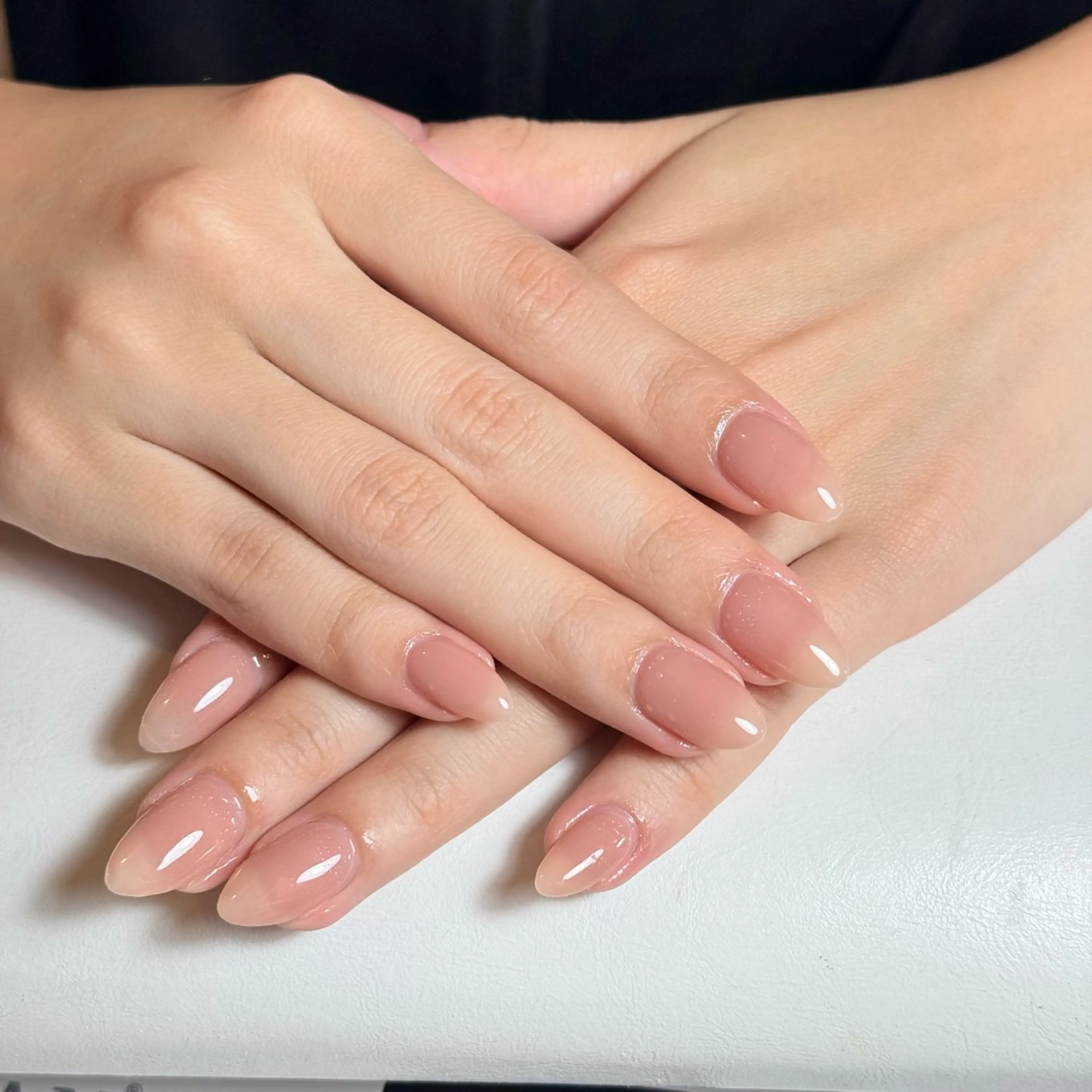 ネイル チークネイル フレンチネイル グラデーション キラキラネイル 韓国ネイル ハンドネイル Risa_ Nailのネイルデザイン