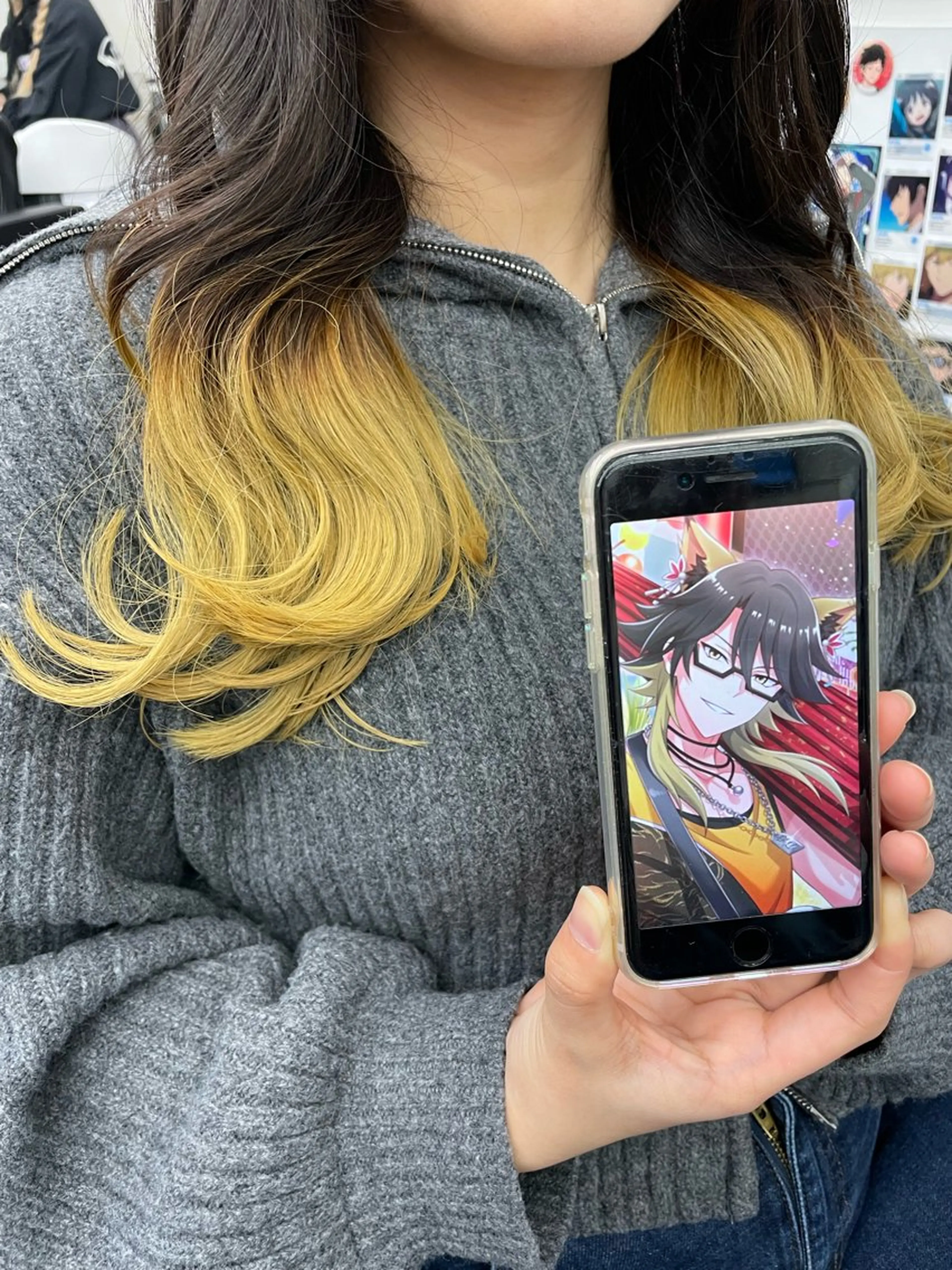 ミディアム カラー ベージュカラー グラデーションカラー ヘアカラー インナーカラー/推し ウルフ/アニメカラーのヘアスタイル