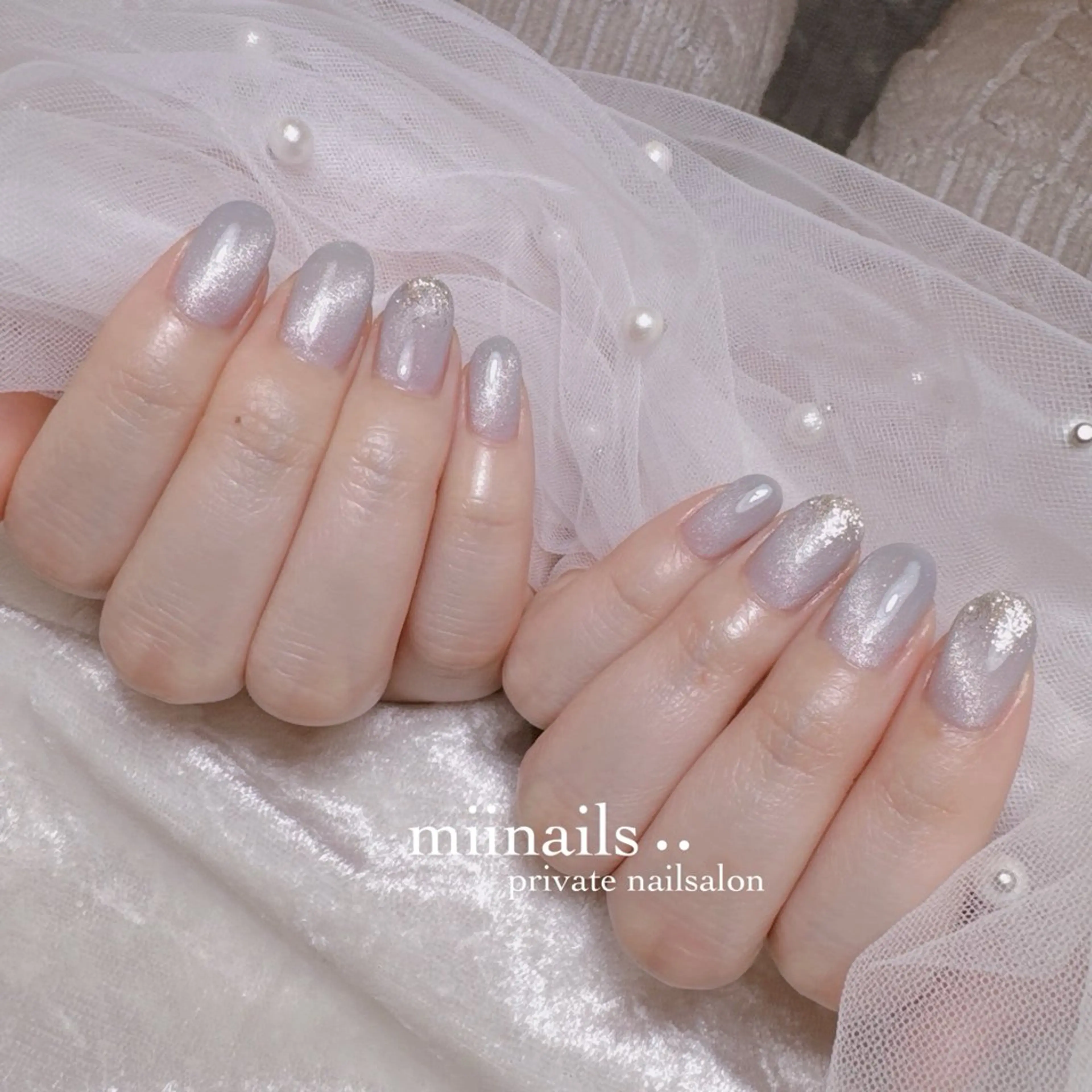 ネイル キラキラネイル 韓国ネイル ワンホンネイル ハンドネイル nailsalon miinailsのネイルデザイン