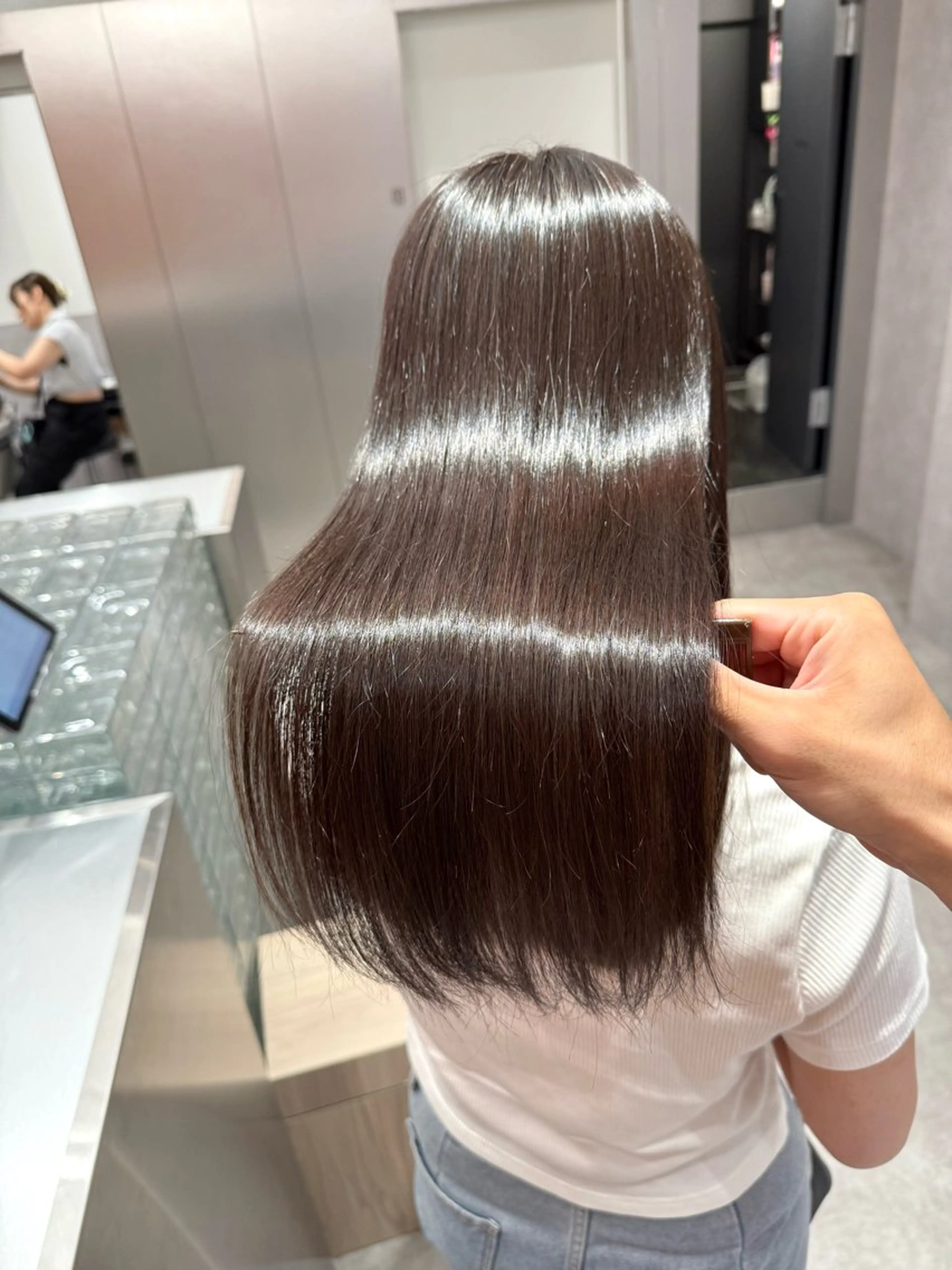 ロング カラー パーマ ヘアアレンジ 髪質改善 縮毛矯正 トリートメント ストレートパーマ 縮毛矯正 トリートメント salowin新宿East3階所属・艶美髪/髪質改善 /縮毛矯正/木元渓太のヘアスタイル