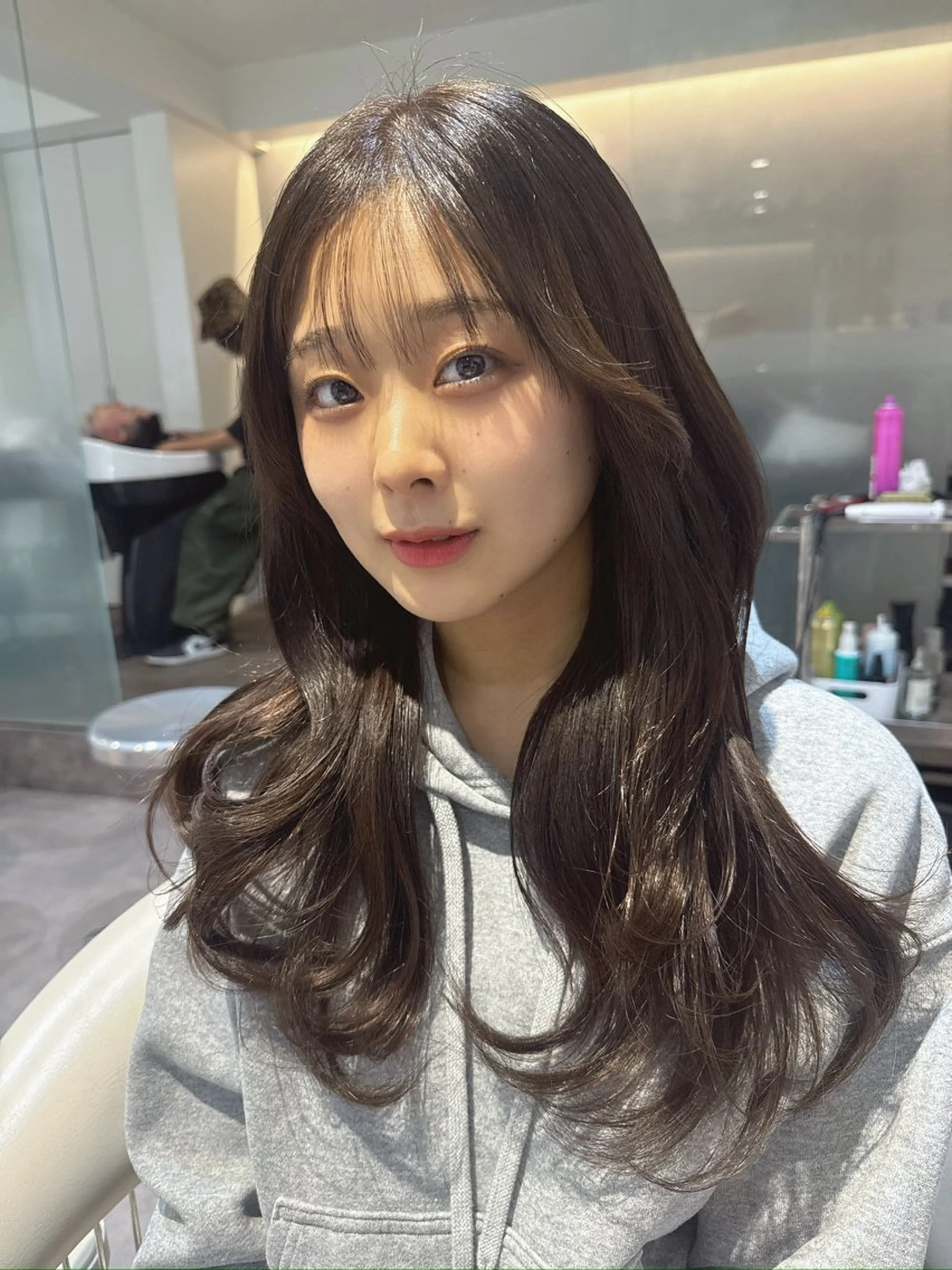 ロング カラー 透明感カラー グレージュ 顔まわりレイヤー レイヤーカット 小顔カット カット ヘアカラー トリートメント 💎透明感カラー特化 💎TAISEIのヘアスタイル