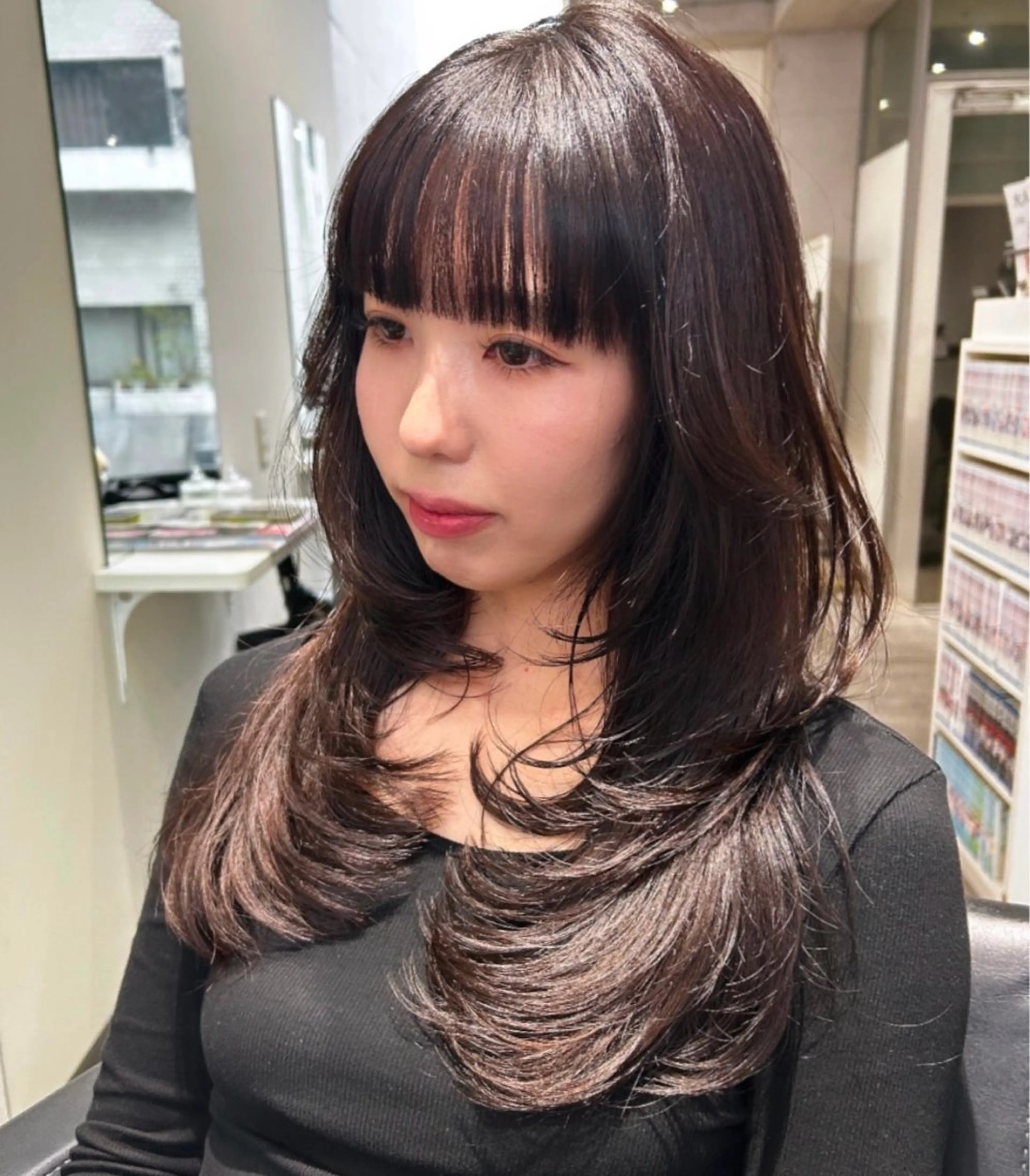 ロング レイヤーカット カット トリートメント risako🇰🇷 韓国ヘア/レイヤーのヘアスタイル