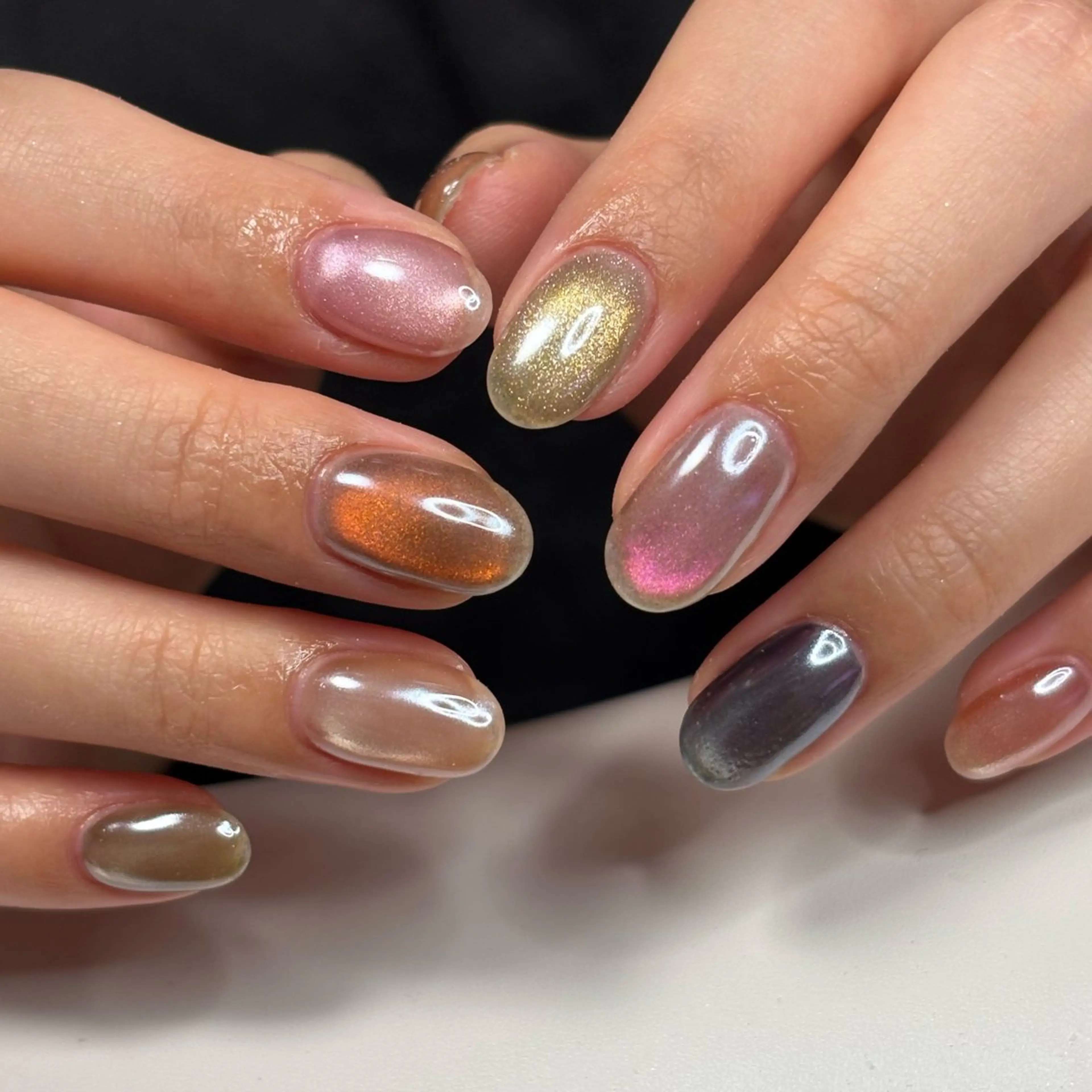 ネイル オーロラネイル ハンドネイル フットネイル nailsalon SuMILEのネイルデザイン