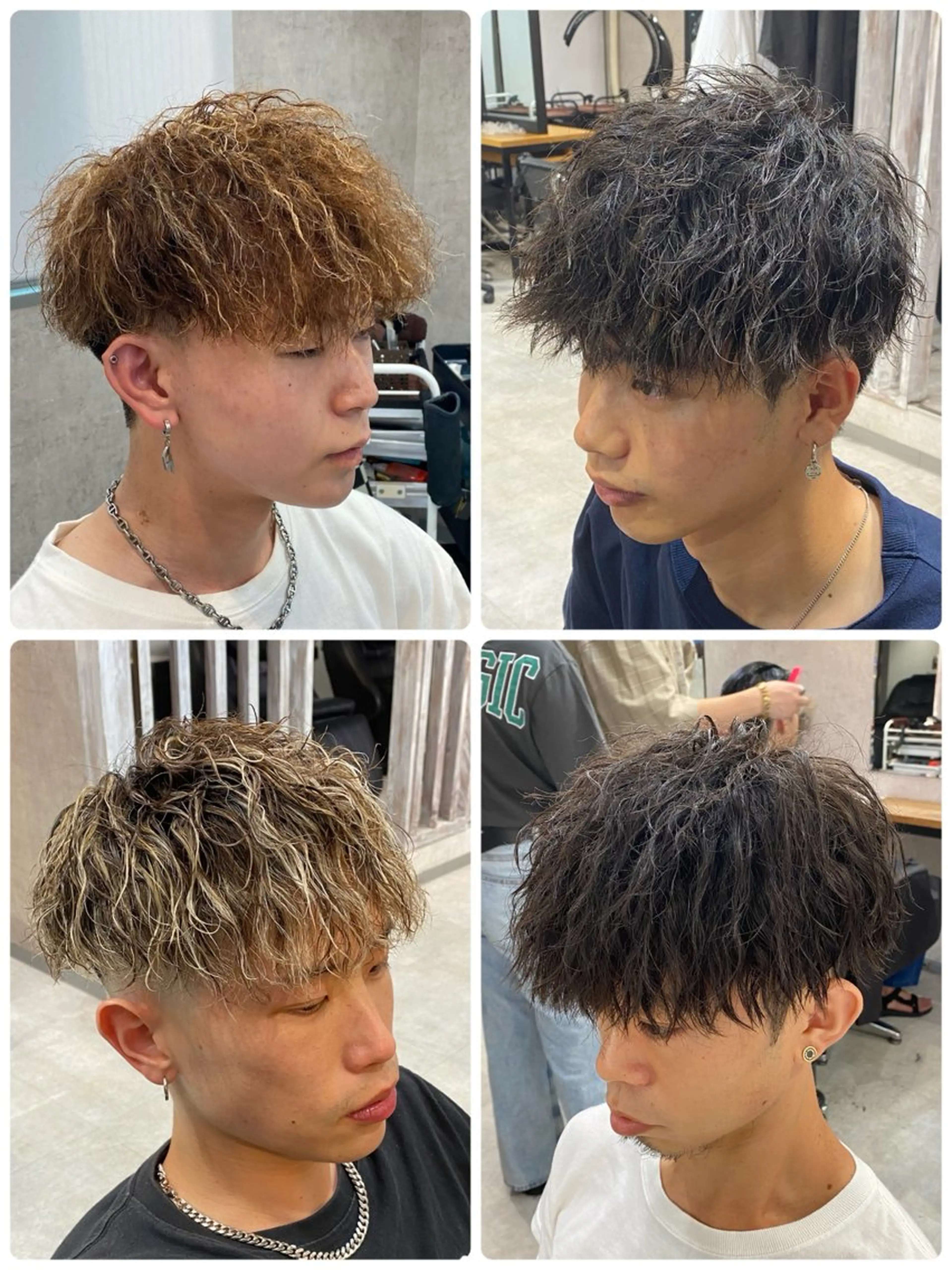 ショート パーマ メンズ メンズハイライト メンズパーマ ツイストスパイラルパーマ ハイライト スパイラルパーマ カット パーマ 🐉『メンズ美容師』 吉田龍星🐉のヘアスタイル