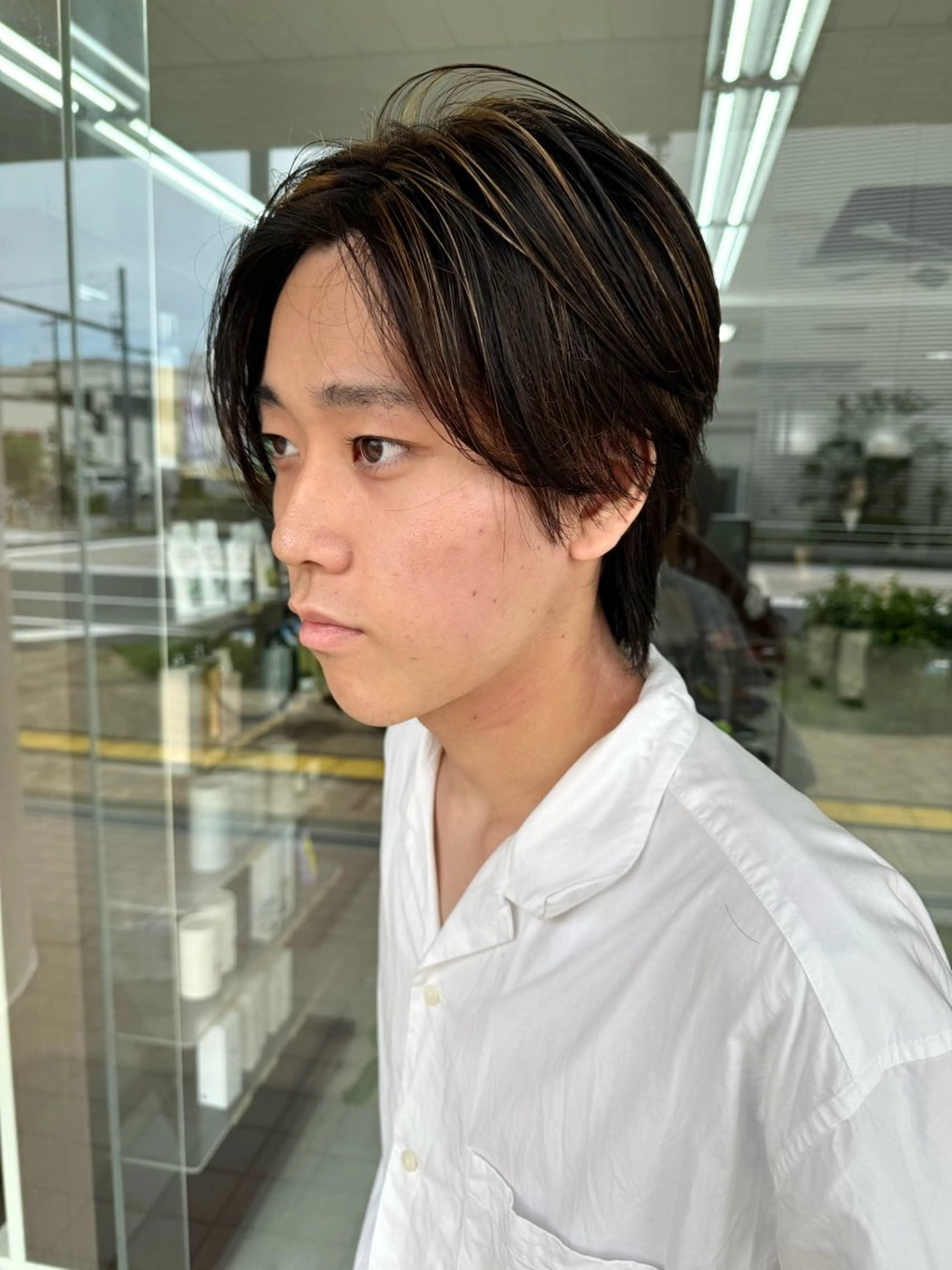 ショート カラー メンズ メンズハイライト ベージュカラー ハイライトカラー ハイライト カット ヘアカラー メンズパーマの達人 / タカシマダイスケのヘアスタイル