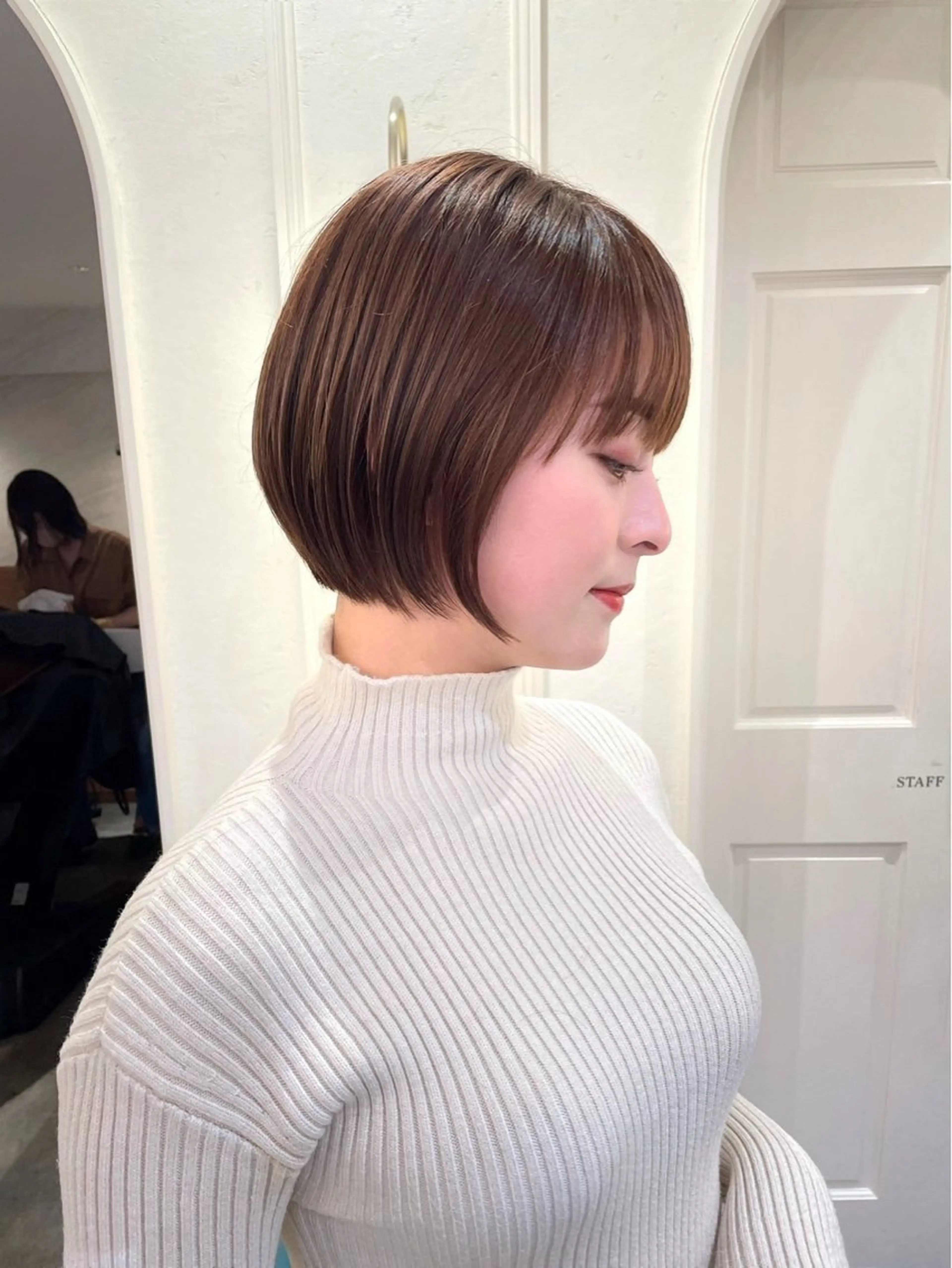 ショート 縮毛矯正/レイヤー 韓国/顔まわり/夢音のヘアスタイル