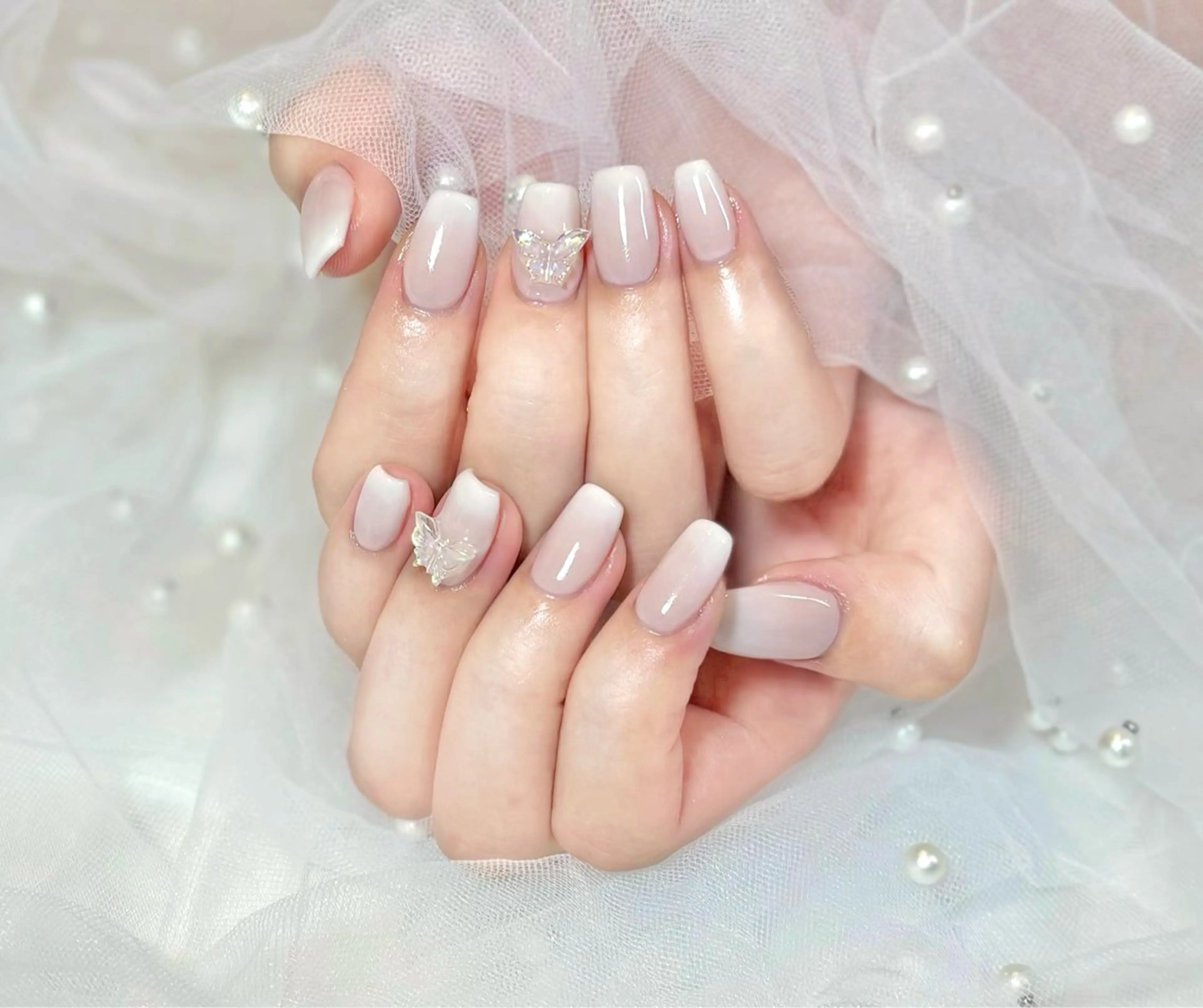 ネイル フレンチネイル ガーリー グラデーション 韓国ネイル ピンク Chat noir所属・【chatnoir】 MIYUのネイルデザイン