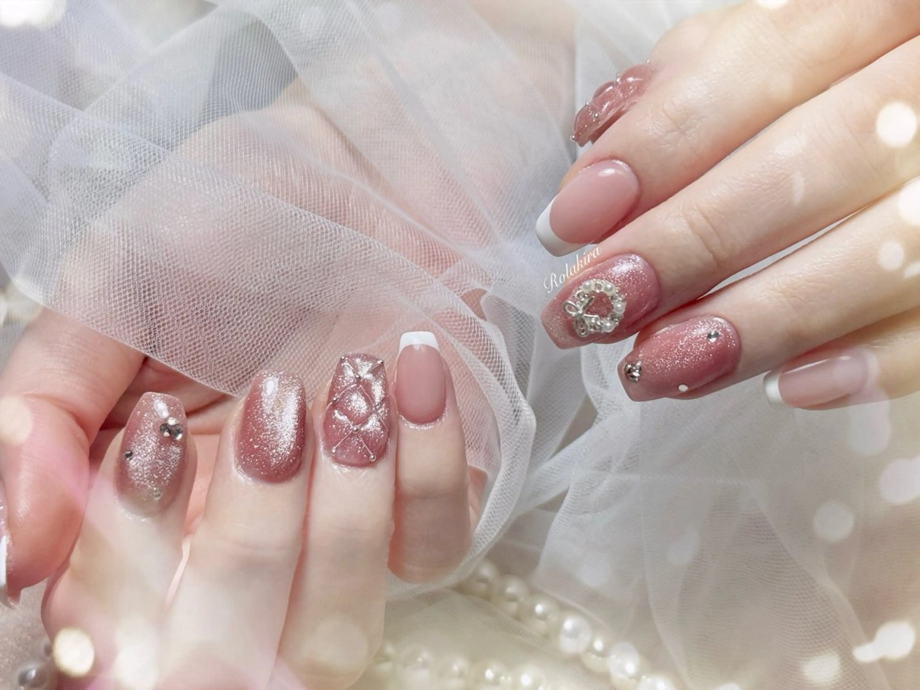 ネイル チークネイル 長さ出し フレンチネイル ジェルネイル 韓国ネイル ハンドネイル Rola kira nail salon所属・Rola kira 麗のネイルデザイン