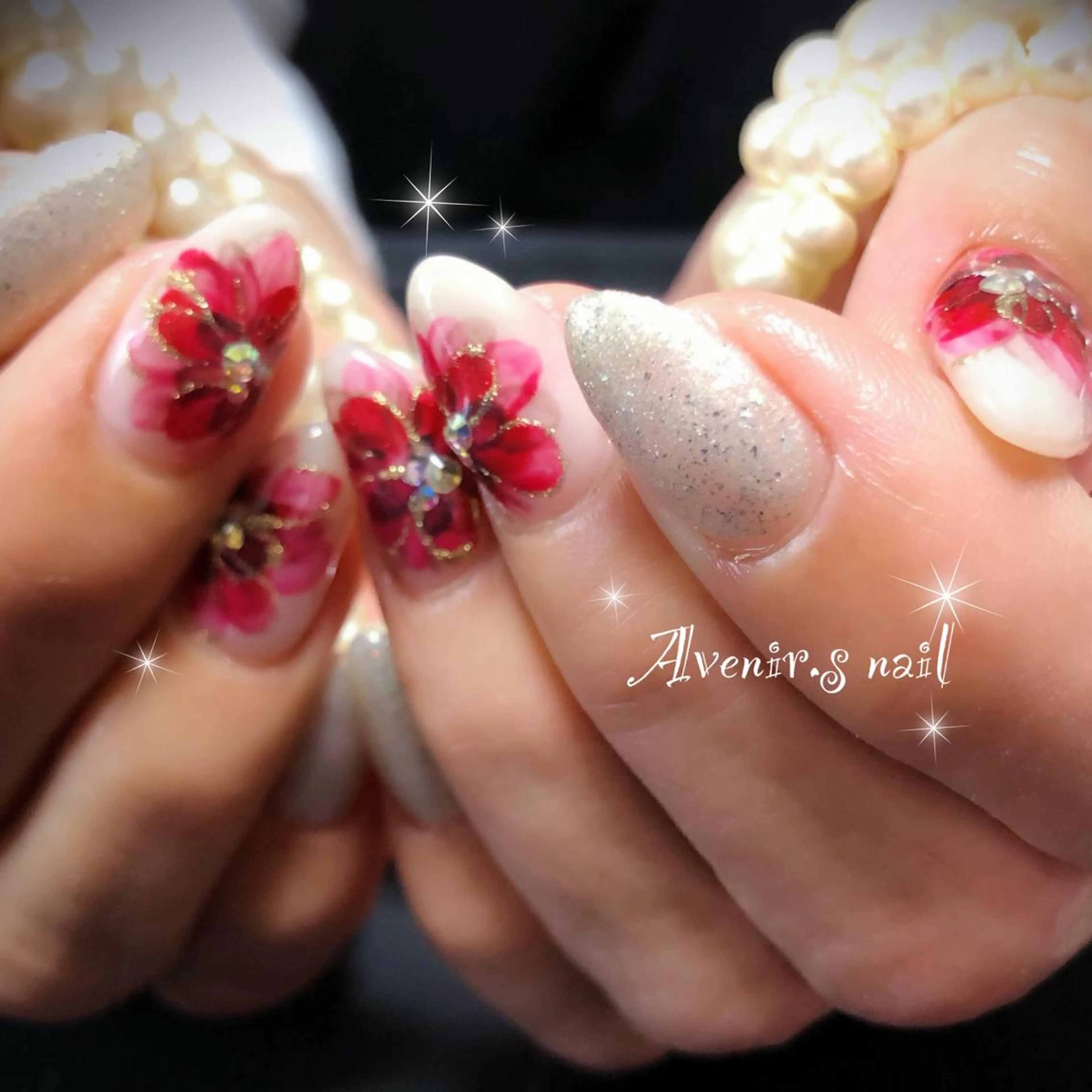 ネイル フラワーネイル Home Salon Avenir.のネイルデザイン