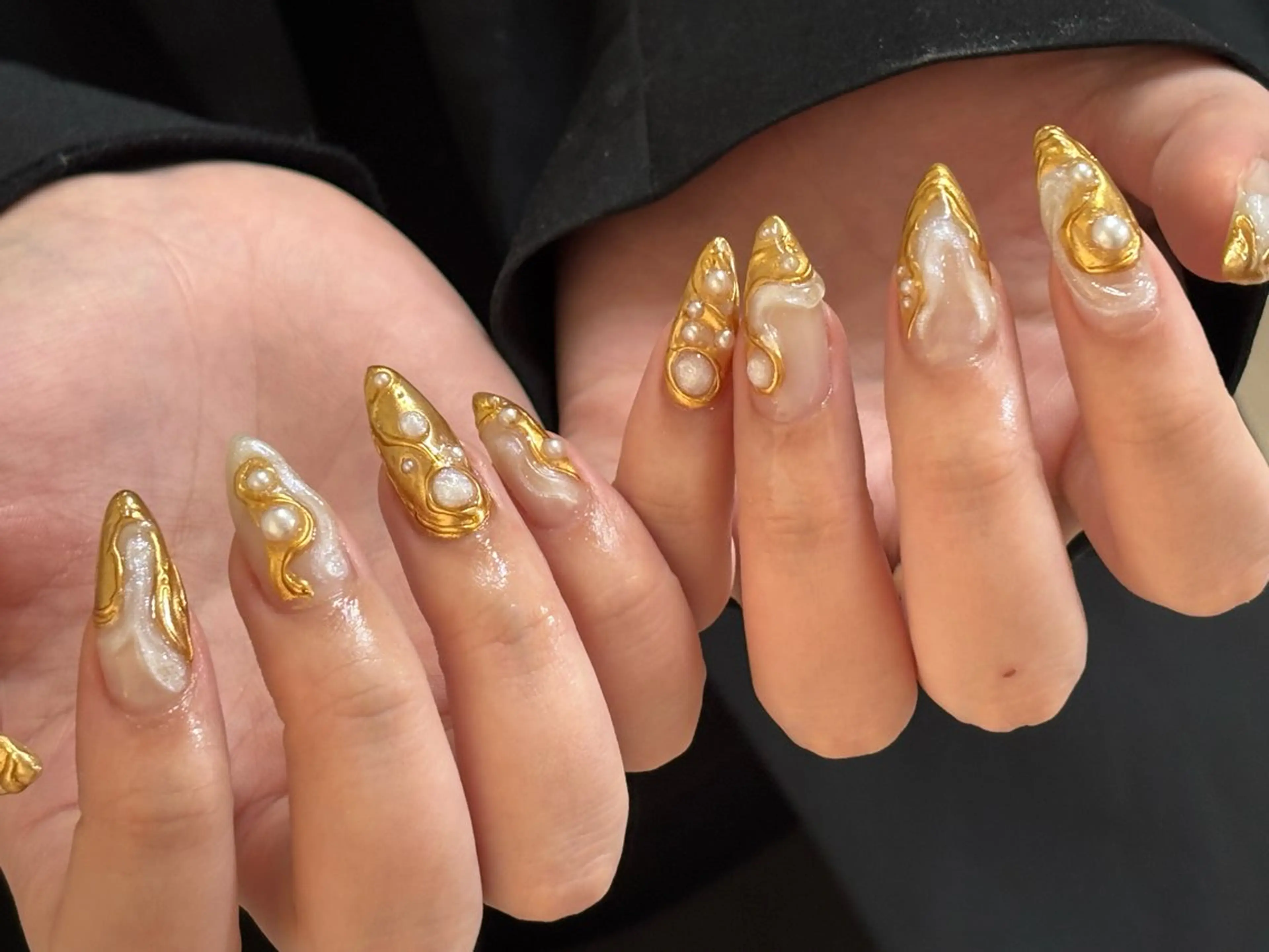 ネイル 成人式 ネイビー ハンドネイル Elio所属・Elio 国泰寺のネイルデザイン