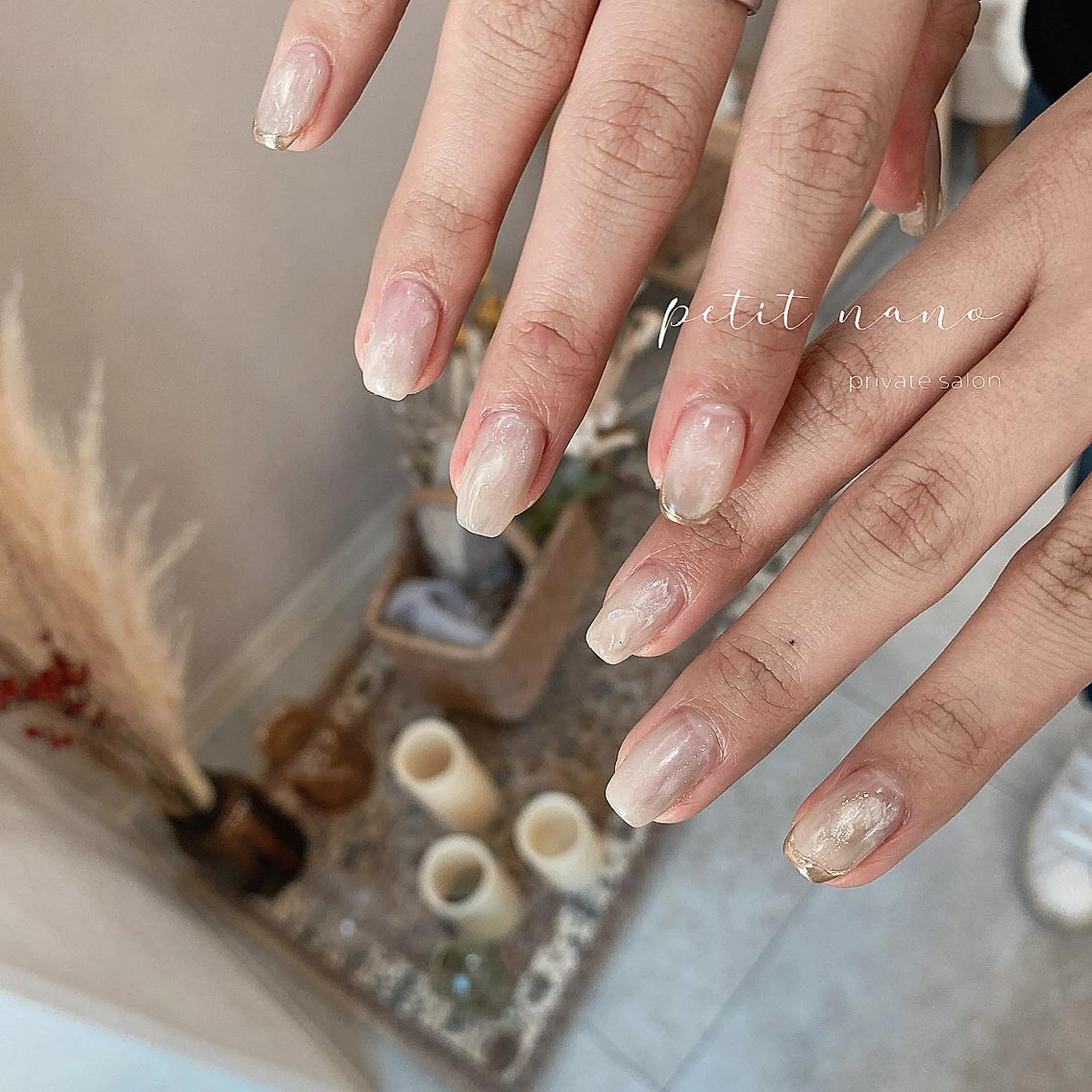 ネイル フットネイル ジェルネイル ニュアンスネイル パラジェル ショートネイル ハンドネイル nail‪◯ petitnanoのネイルデザイン
