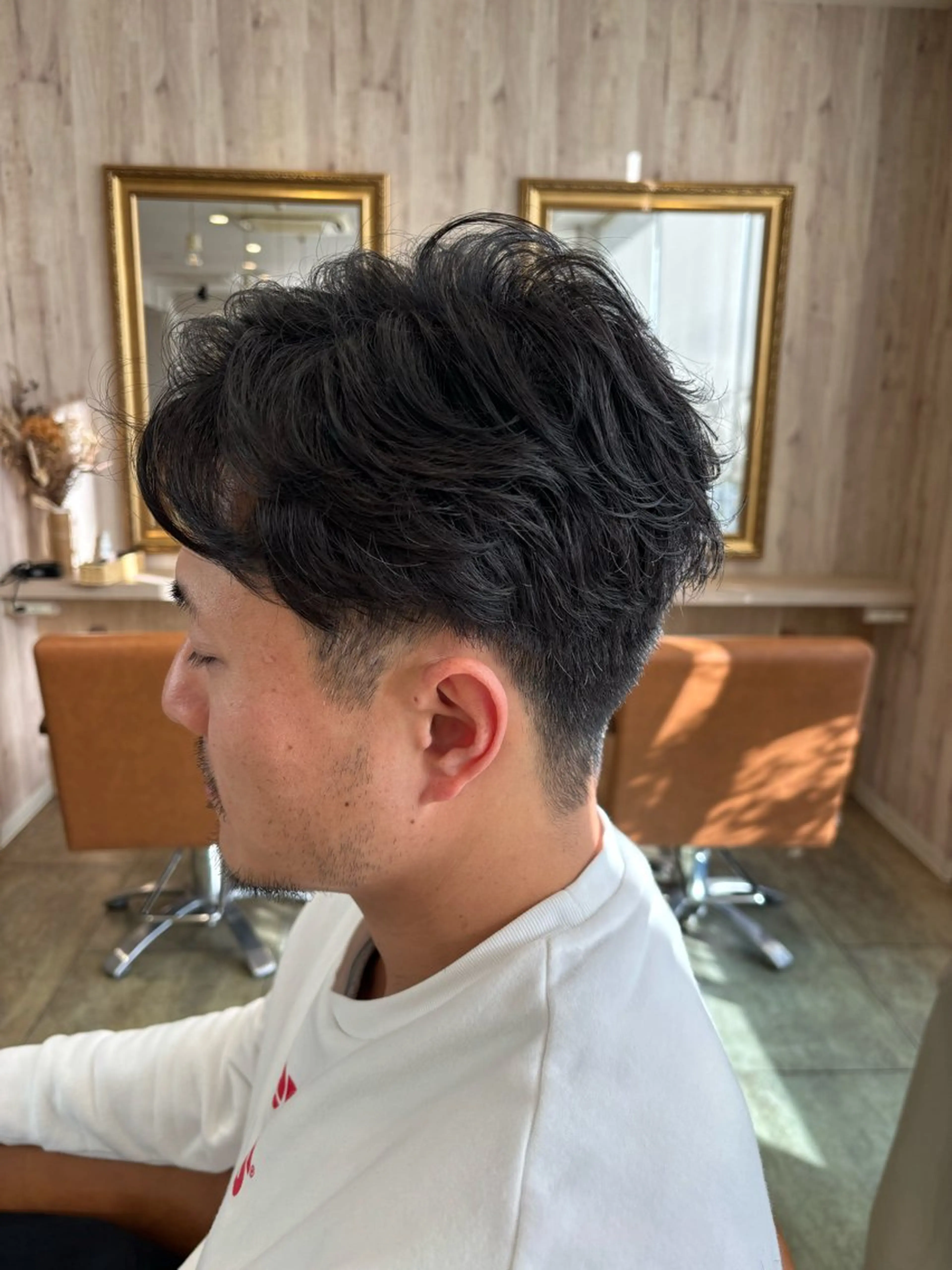 メンズ メンズパーマ 長尾ゆりの/ボブ/ ベージュ/ハイトーンのヘアスタイル