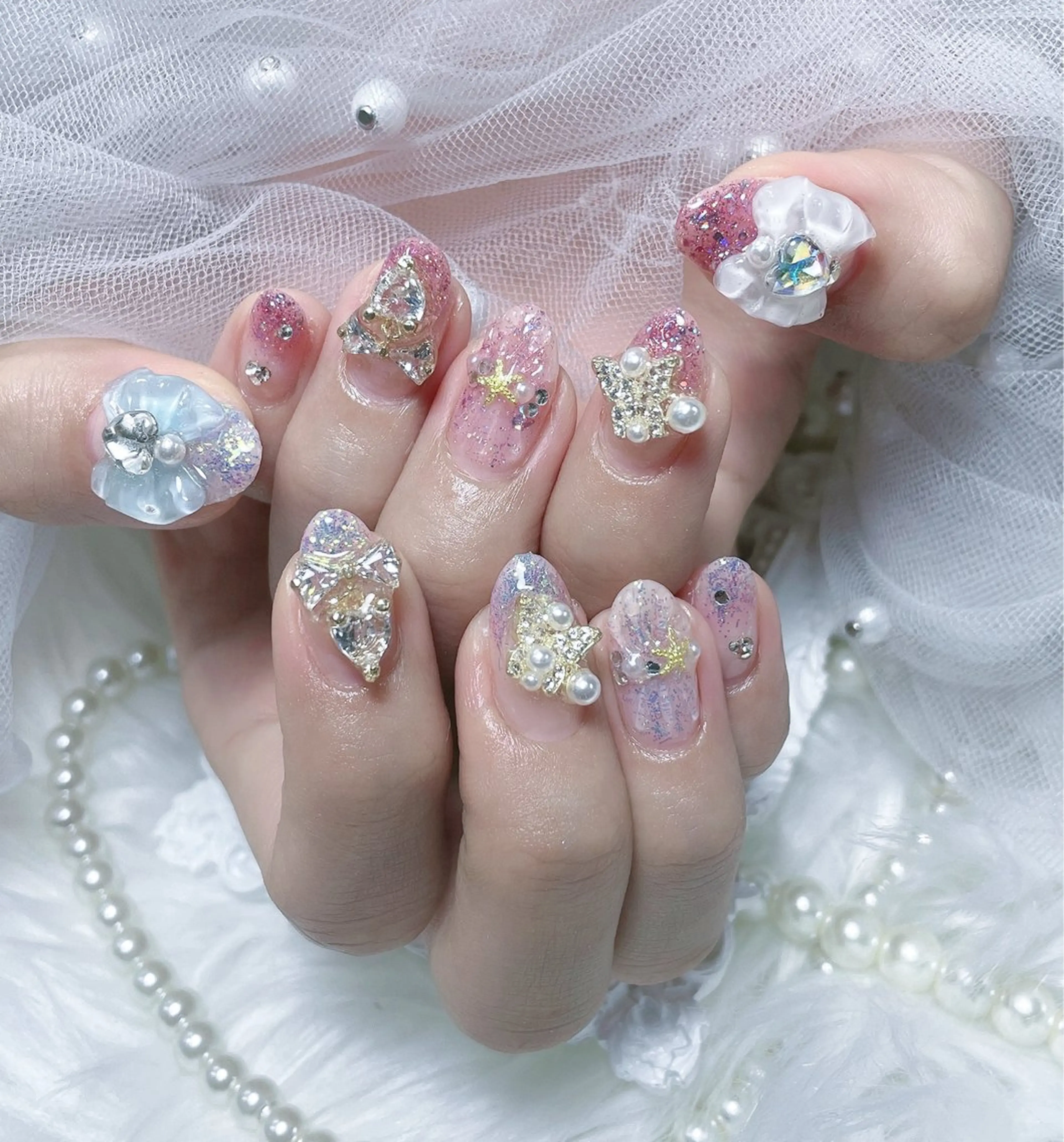 ネイル 🎀も ものネイルデザイン