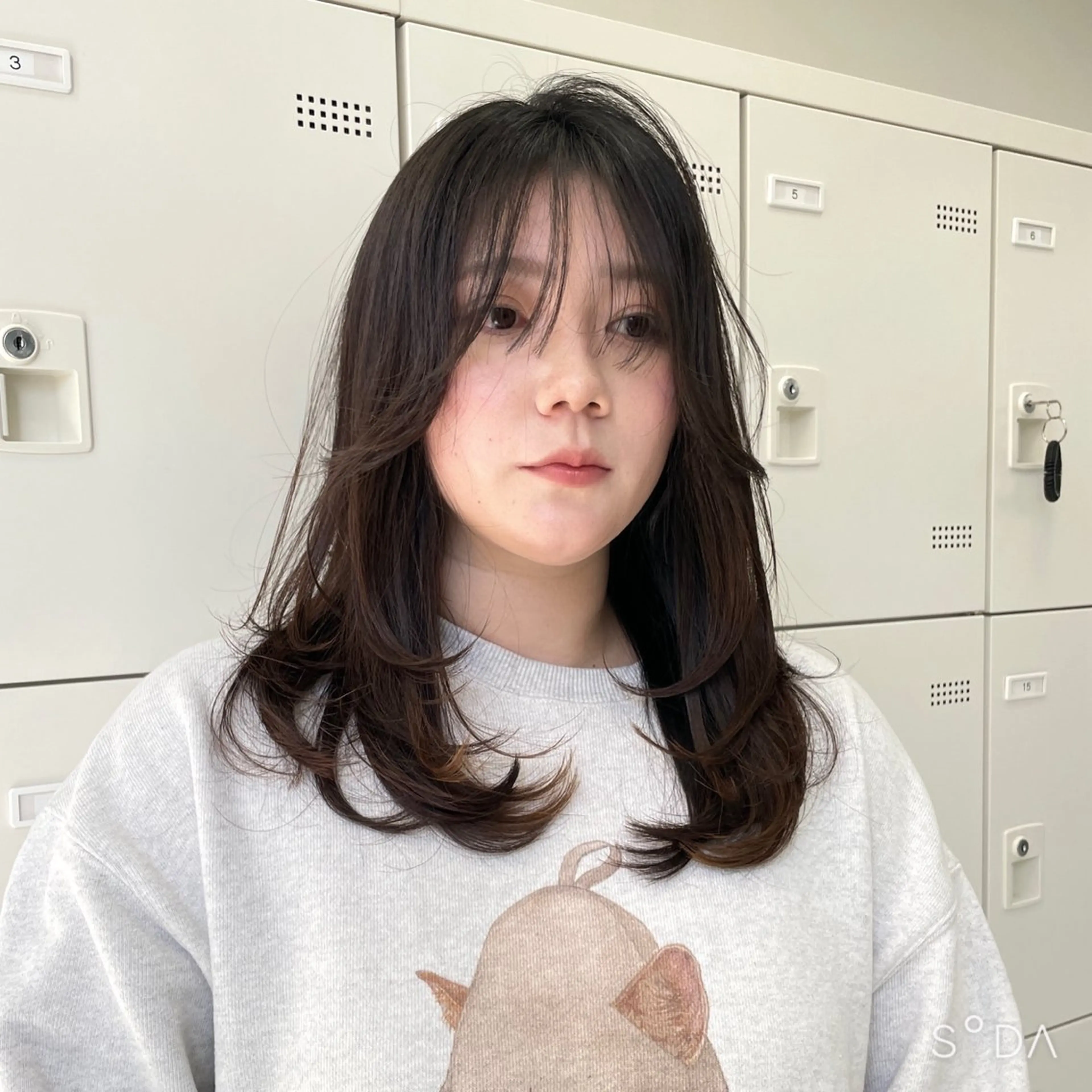 セミロング カット ヘアカラー トリートメント MOE 福岡韓国ヘア✧︎のヘアスタイル