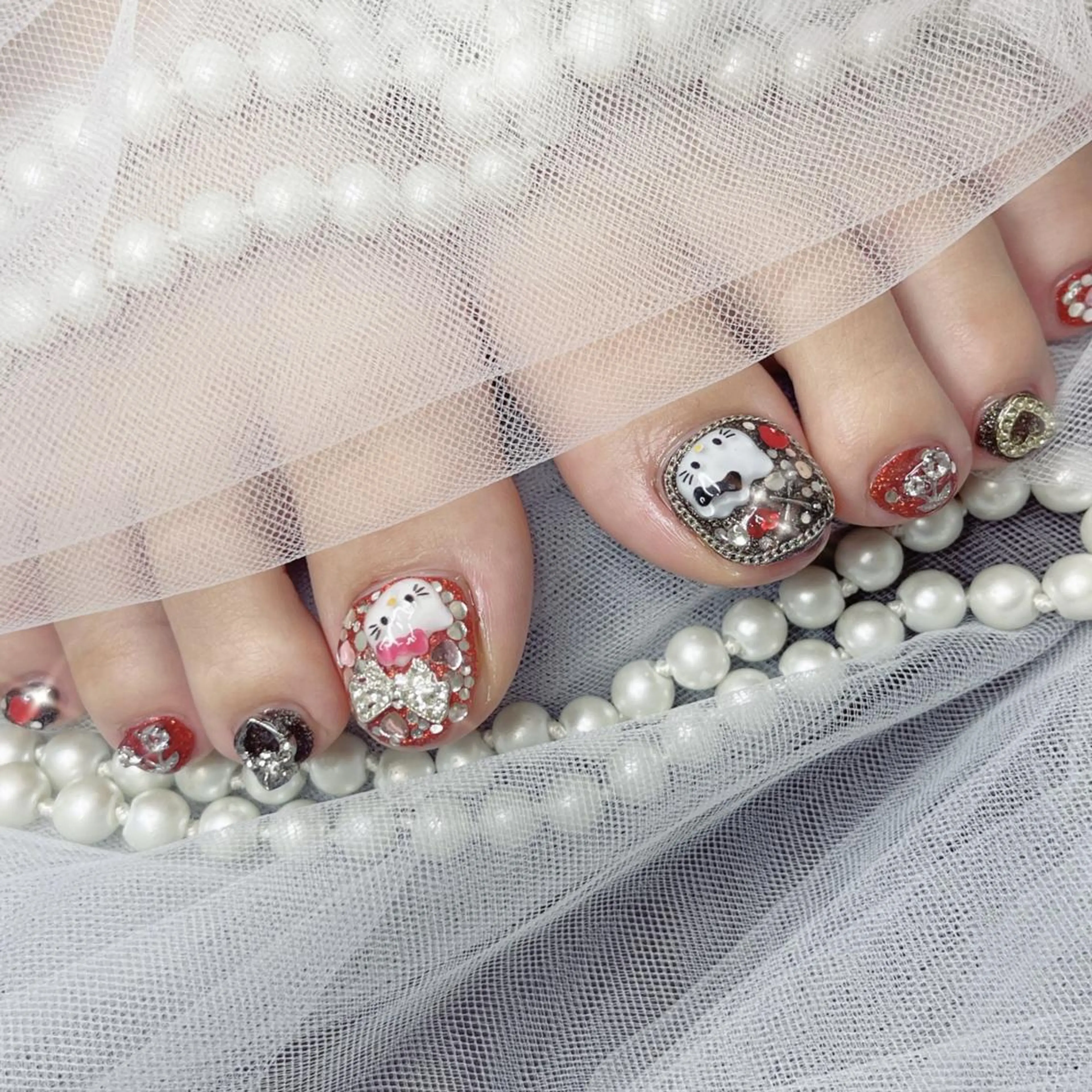 👣フット・120分つけ放題画像持ち込み9900円大きいパーツ/ストーンのせ放題ok）【初回ジェルオフ無料ケア込み】の写真