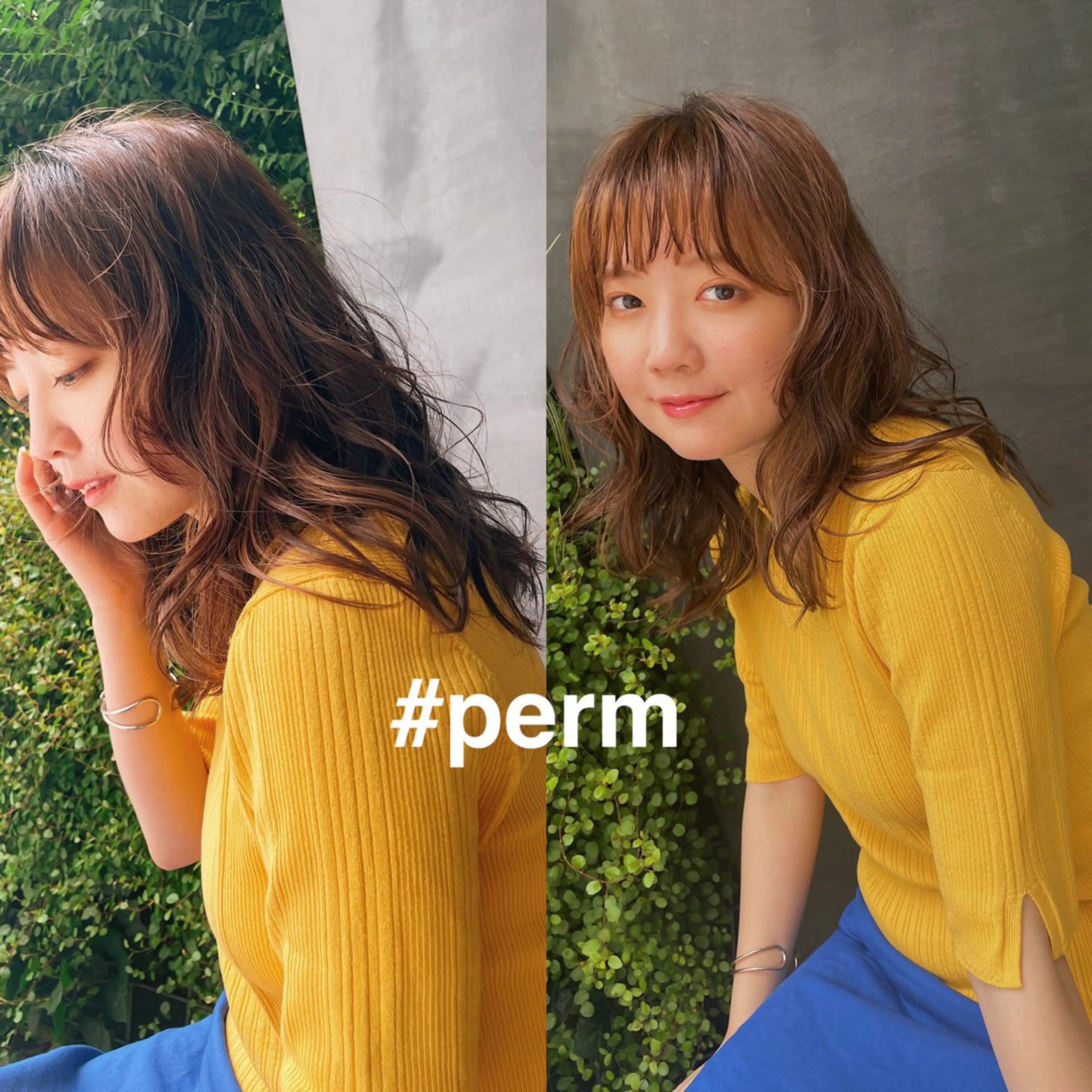 パーマ ニュアンスパーマ カット パーマ トリートメント ボブ/ミディアム 親しみやすさ/さくらのヘアスタイル