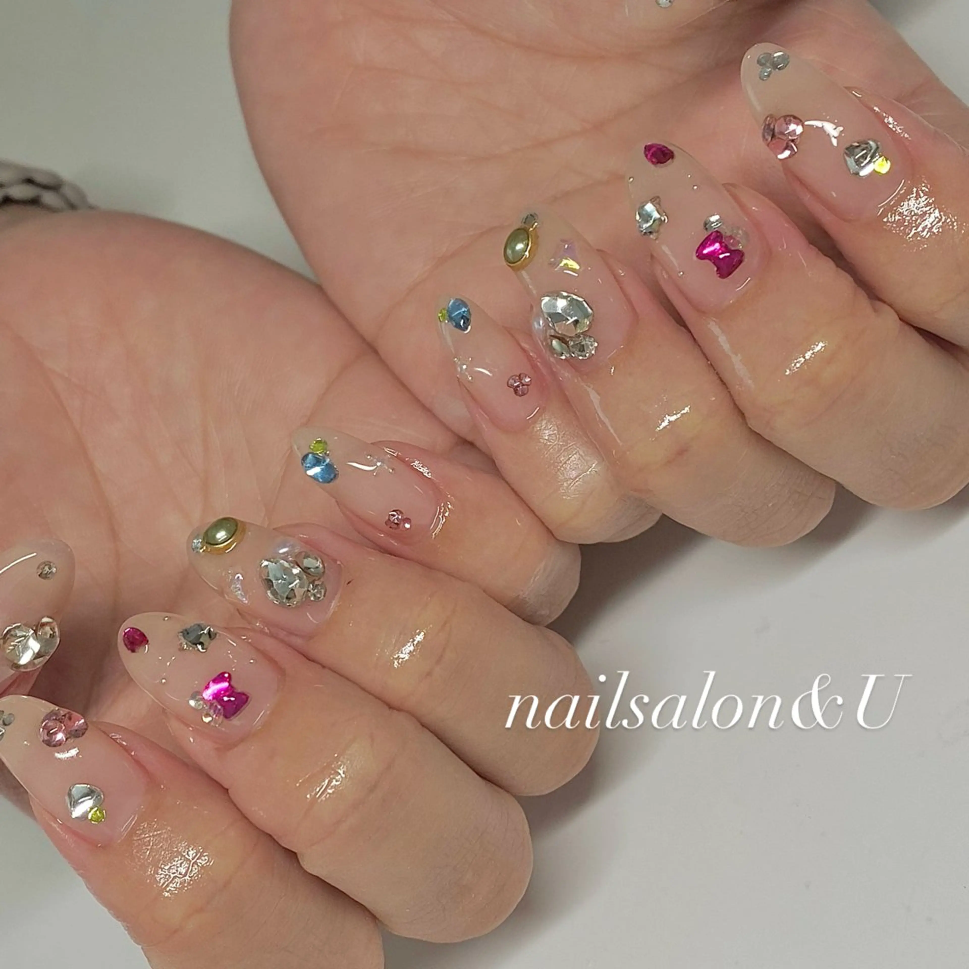 ネイル キラキラネイル 韓国ネイル nailsalon&U新松戸店所属・&U新松戸 スカルプ パラジェルフィルインのネイルデザイン