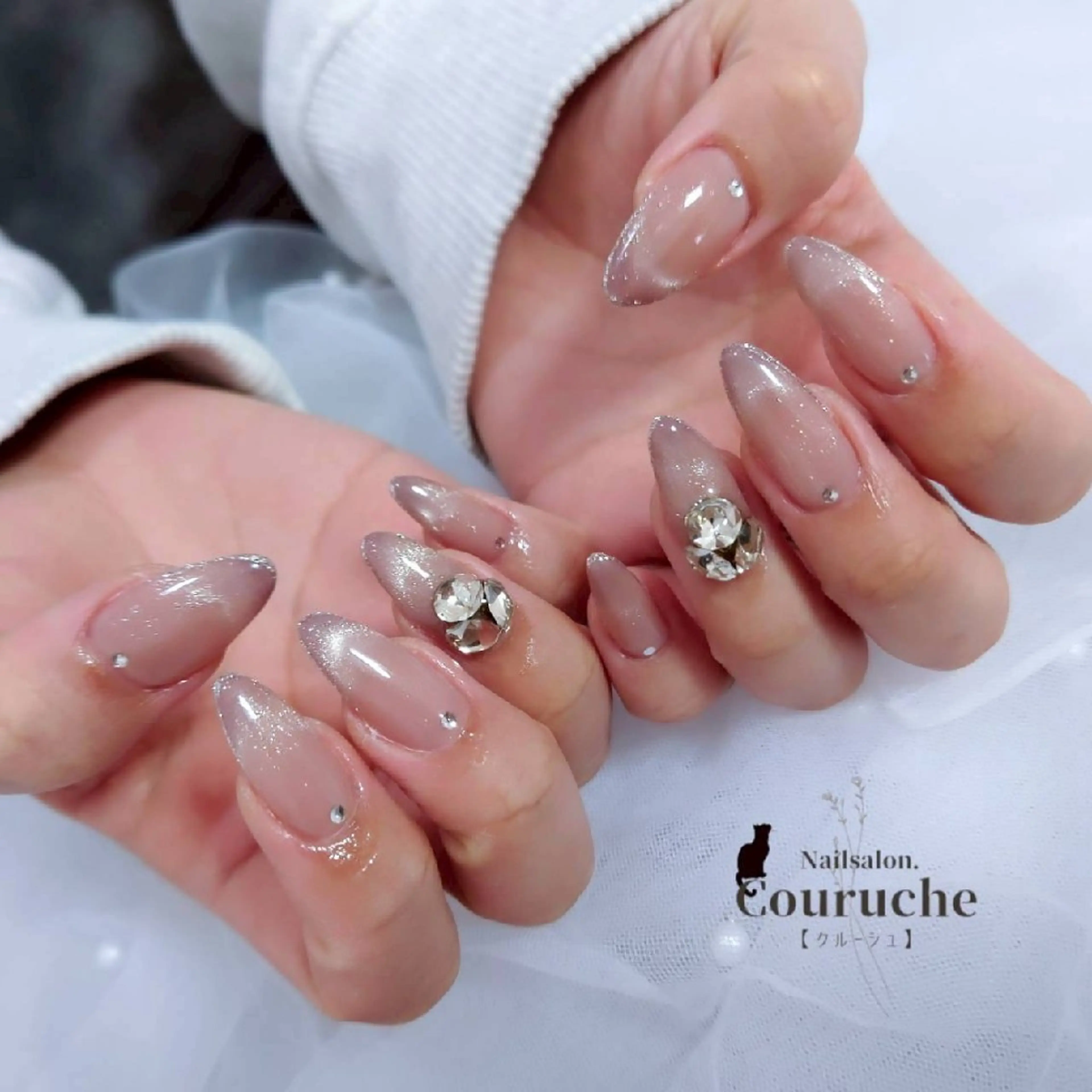 ネイル ロングネイル ワンホンネイル Nailsalon．Couruche【ｸﾙｰｼｭ】所属・Na tsumeのネイルデザイン