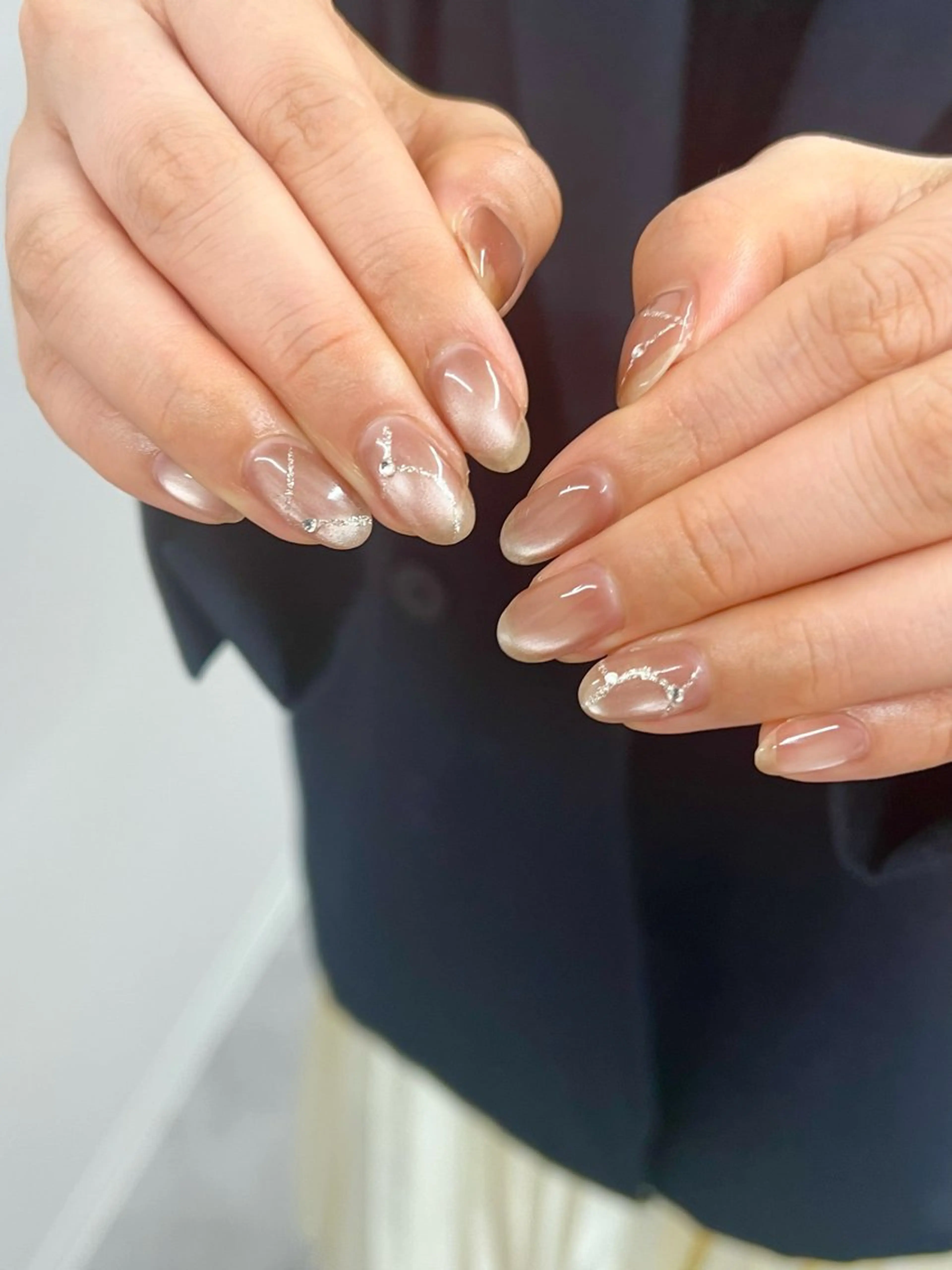 ネイル ジェルネイル マグネットネイル ニュアンスネイル オフィスネイル パラジェル ハンドネイル ハンドケア Bana_ Nailのネイルデザイン