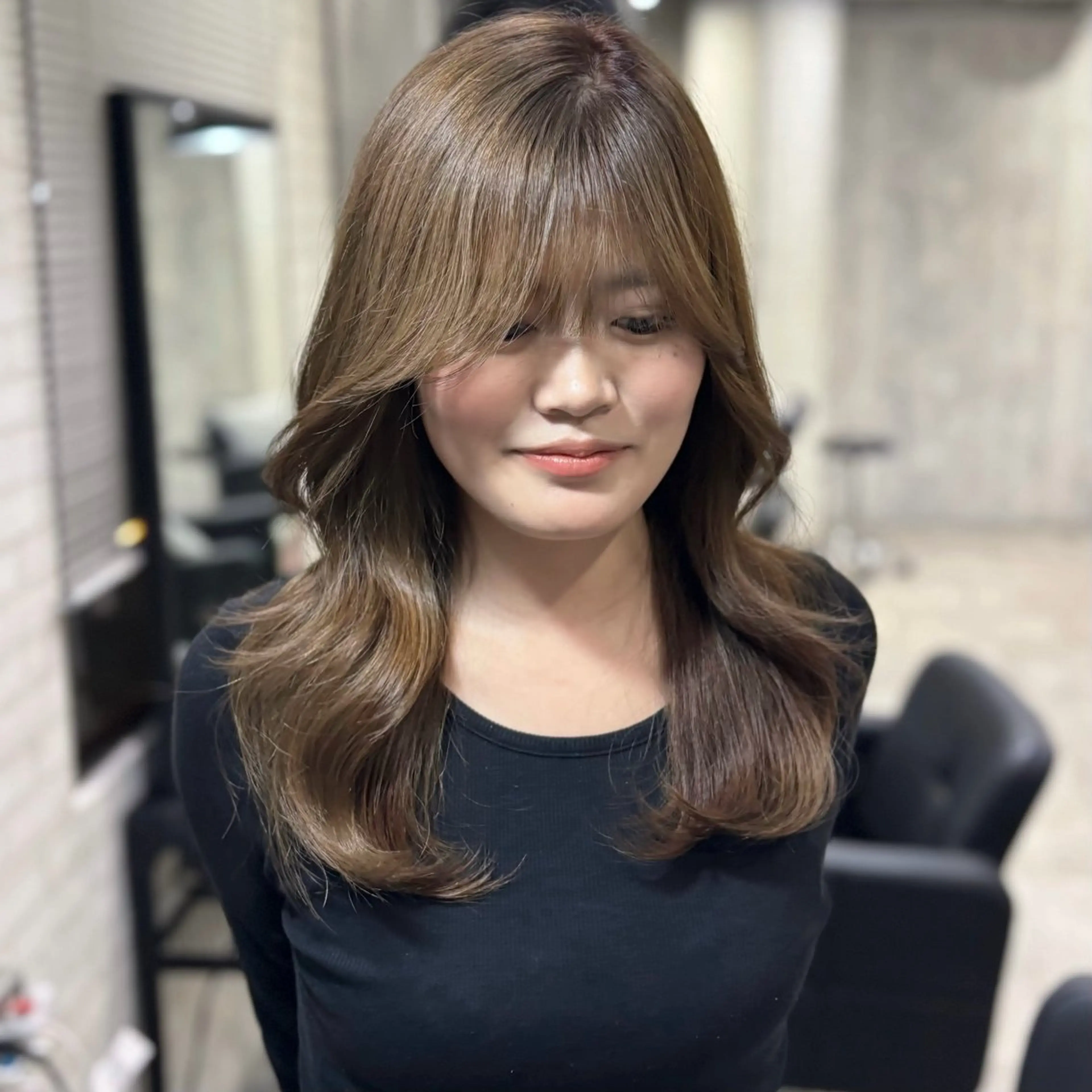 ロング カラー 透明感カラー カット ヘアカラー トリートメント shiori/透明感 /顔周り/髪質改善のヘアスタイル