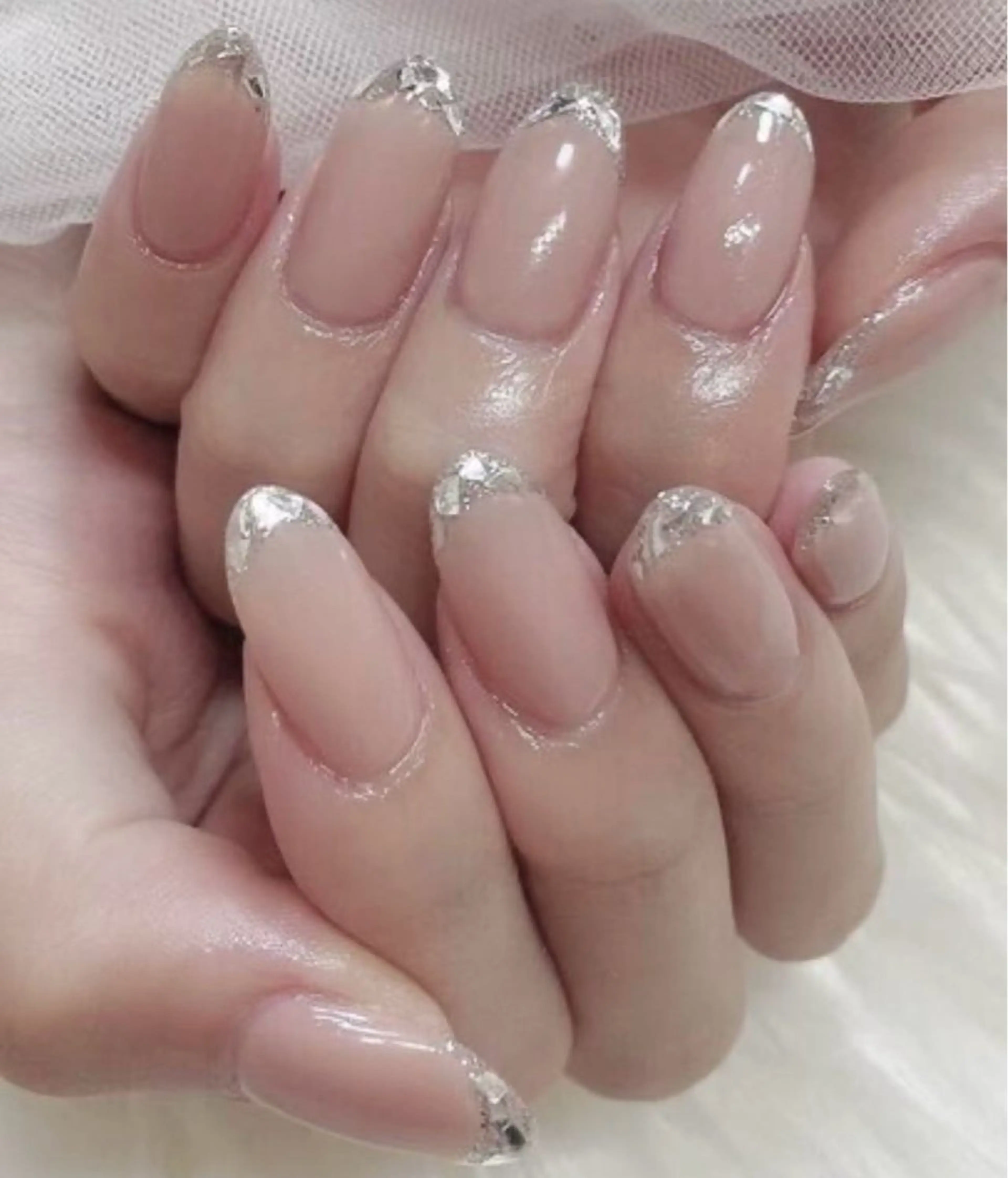 練習モデル【♡ガラスフレンチ🌸】定額ネイル！の写真