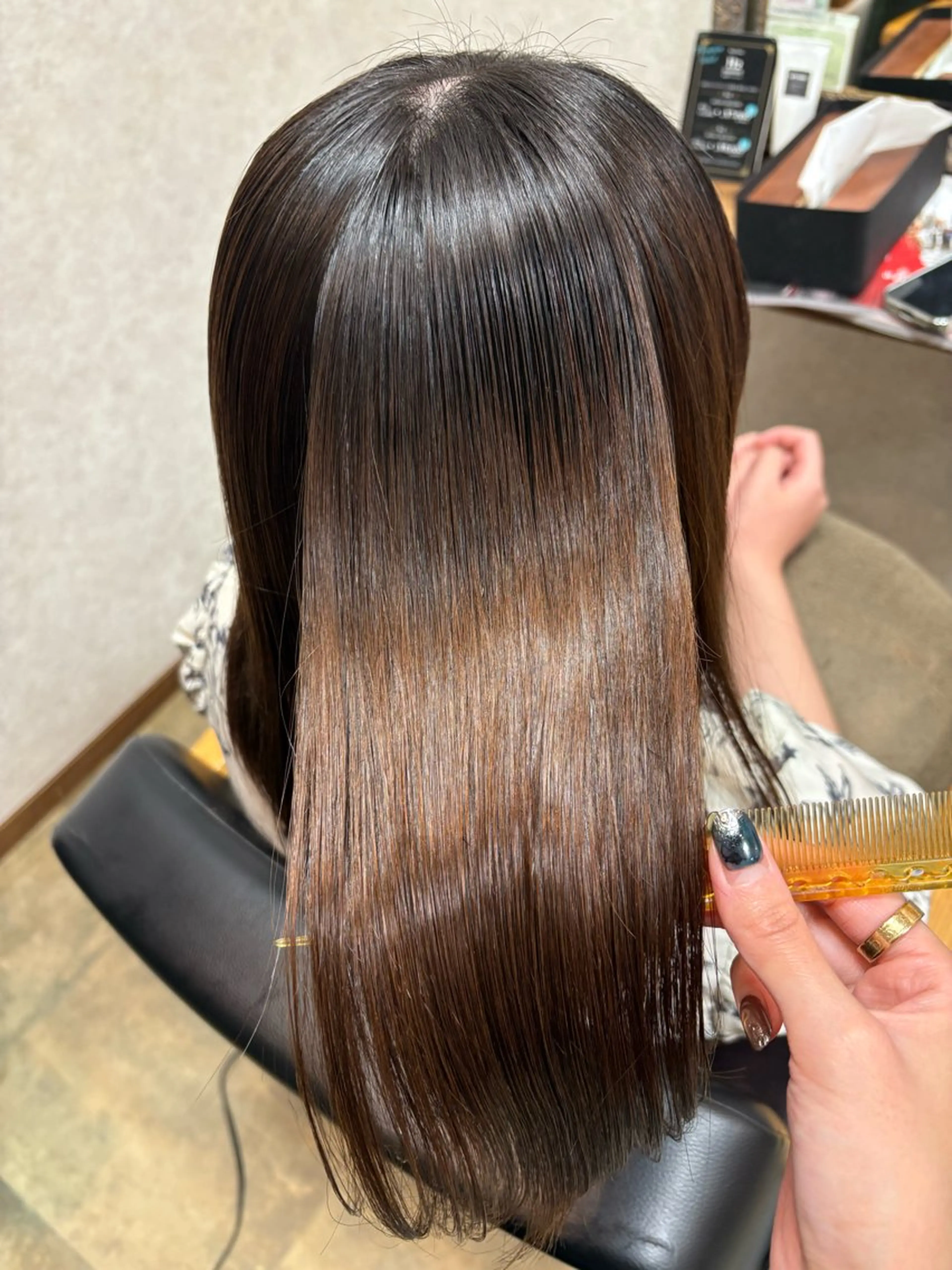 ミディアム 学生 カット 縮毛矯正 阿部 叶夢のヘアスタイル