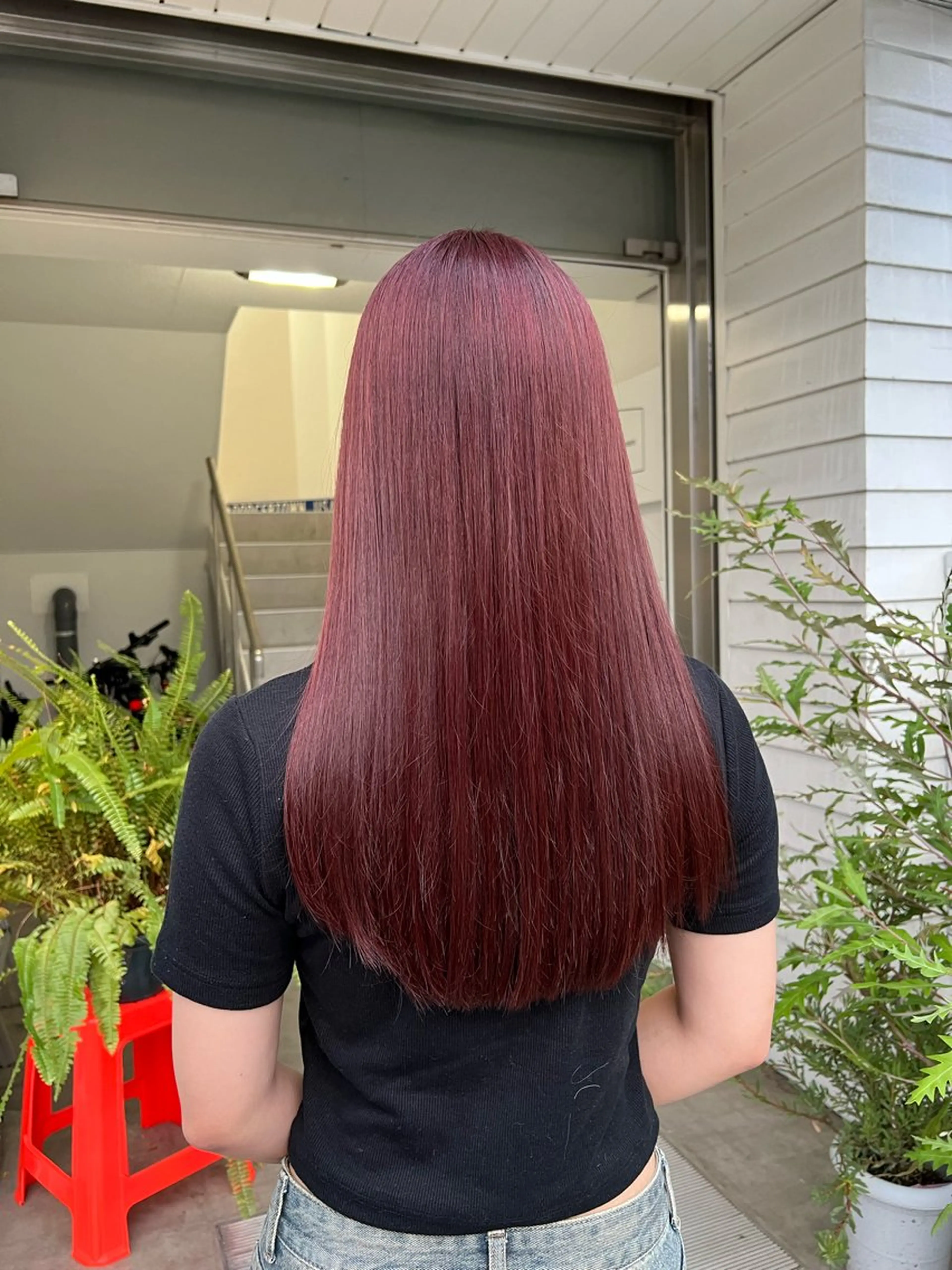 ロング カラー ボルドーカラー レッドカラー ヘアカラー まろやかなベージュ 小池春樹のヘアスタイル