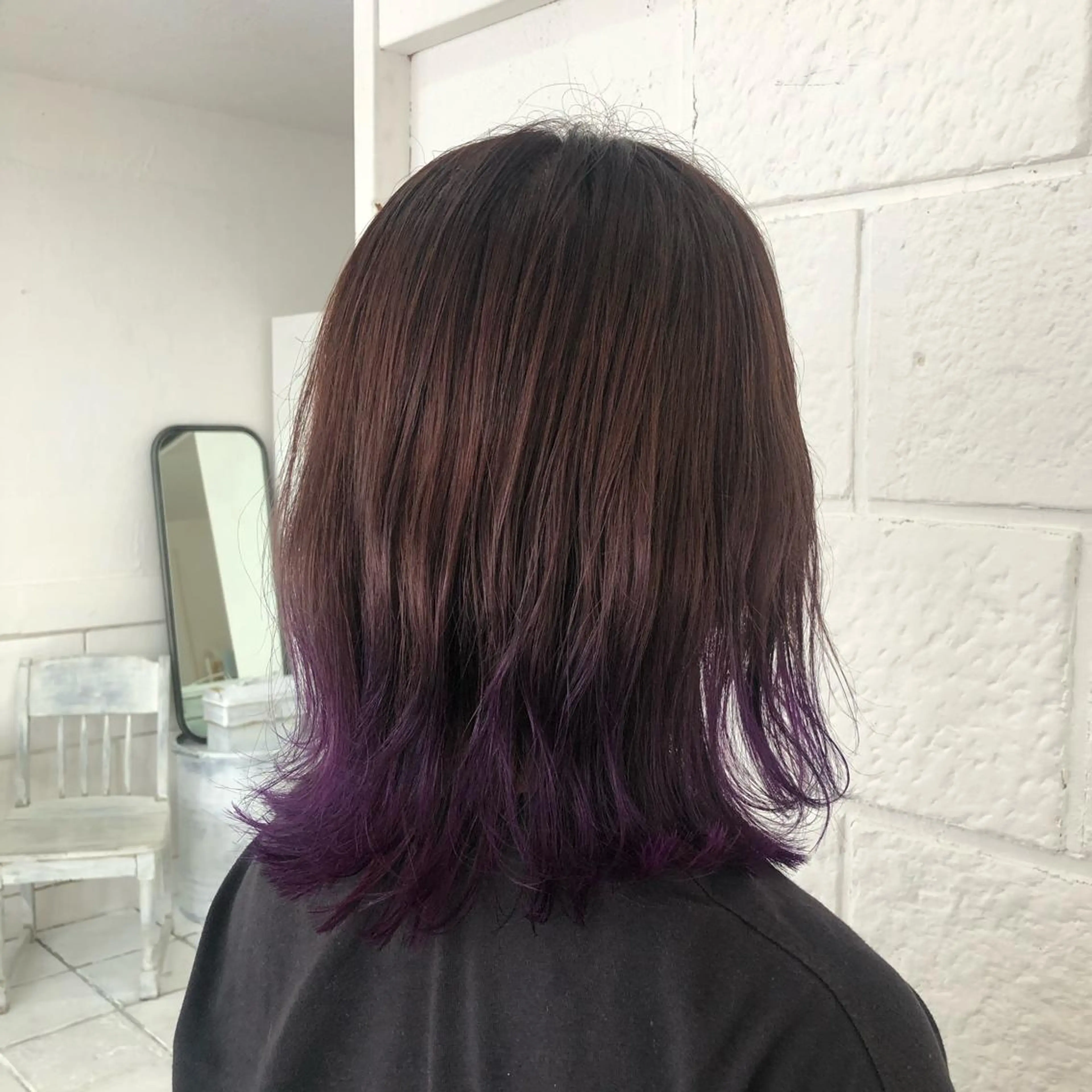 ミディアム カラー グラデーションカラー ラベンダーカラー ピンクカラー ピンクパープル パープルカラー NeF所属・miku🌿‬ メンズバレイヤージュのヘアスタイル