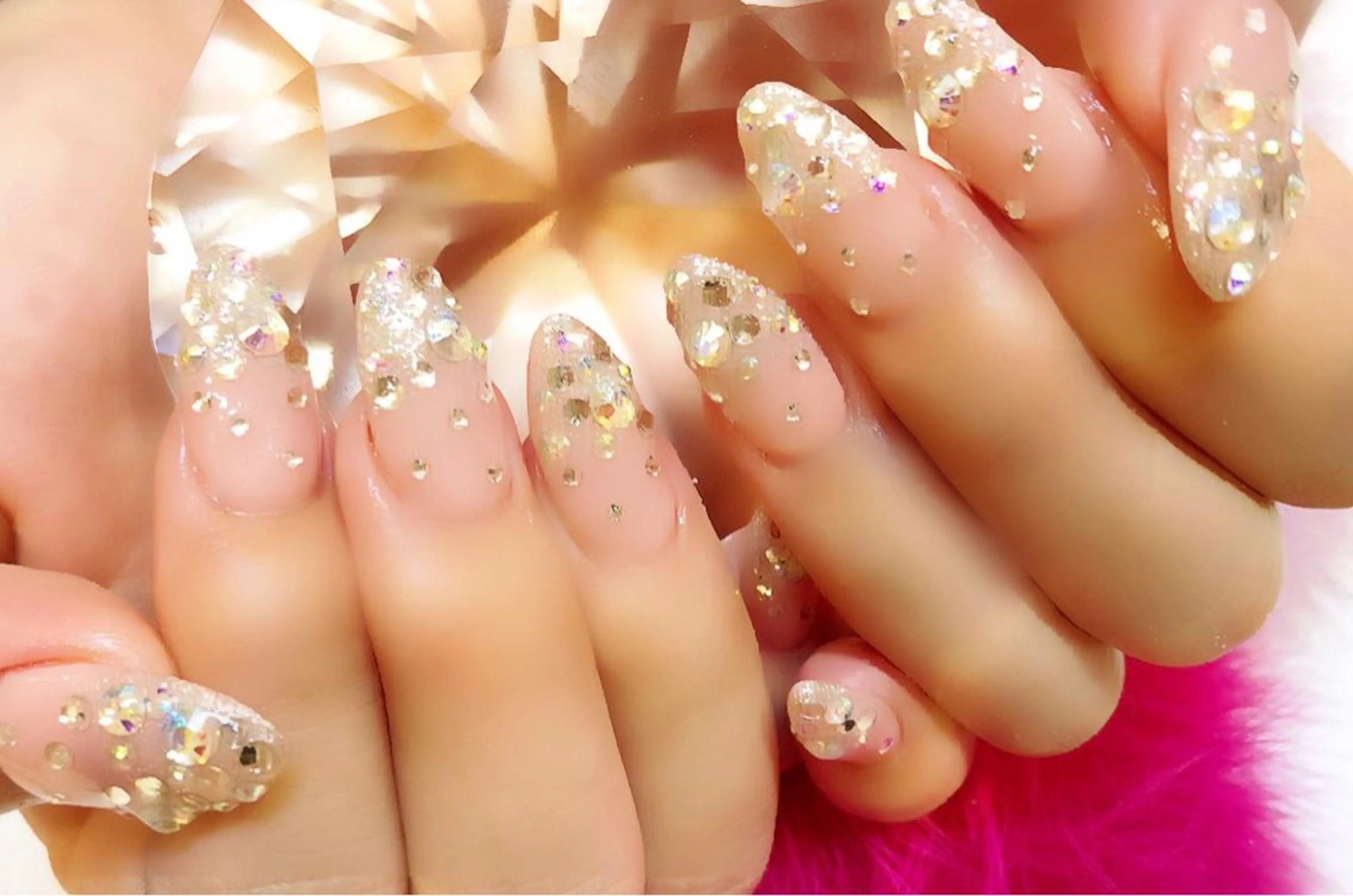 セミロング カラー メンズ キッズ ネイル アートネイル キラキラネイル 持ち込み スカルプネイル ストーンネイル NAILSGOGO shibuyaのネイルデザイン