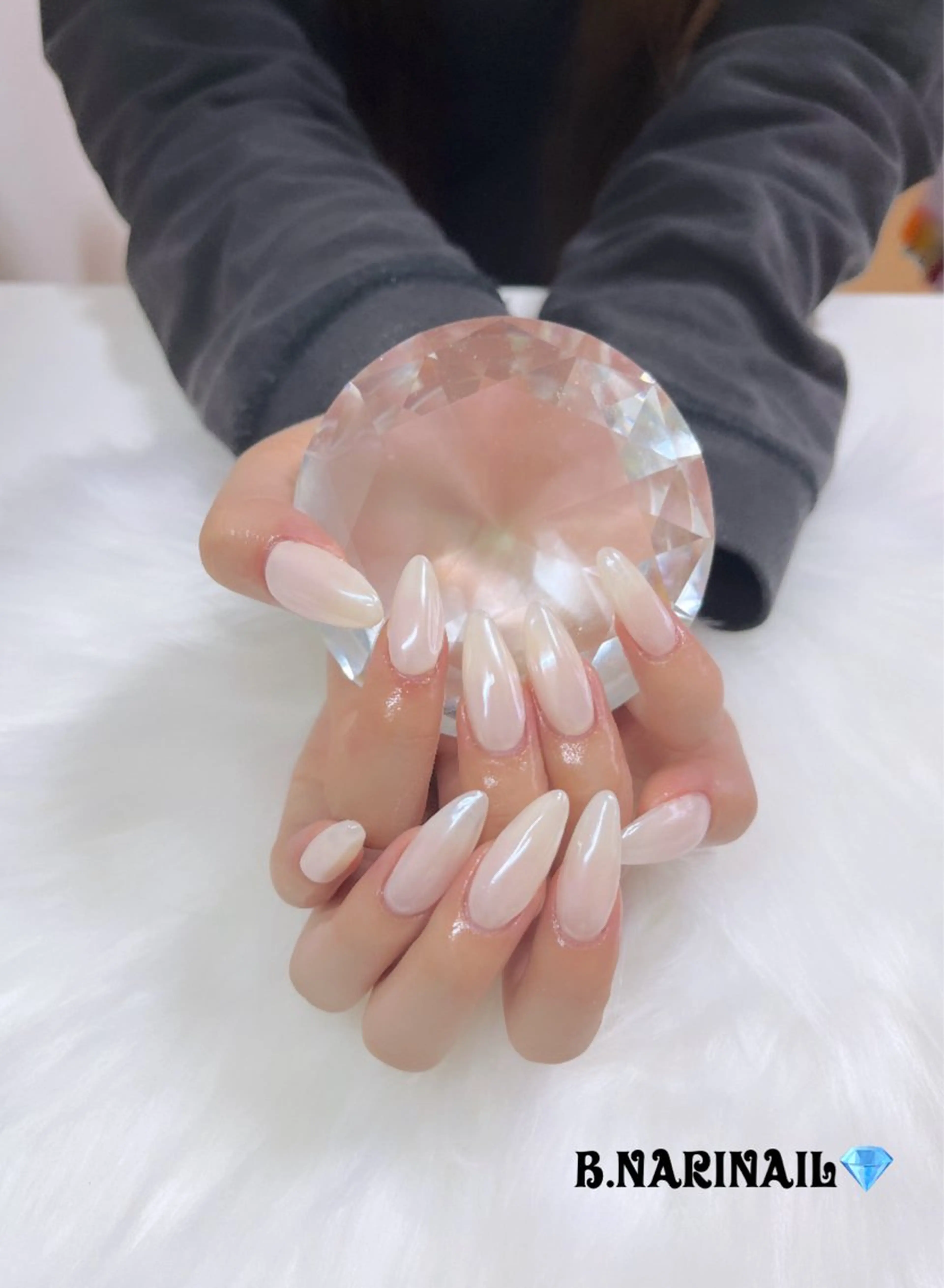 ケア込み💎シンプルデザイン(1カラ-でミラーネイル、クリアベースフレンチ)オフあり⭕️※長さだしは別料金の写真