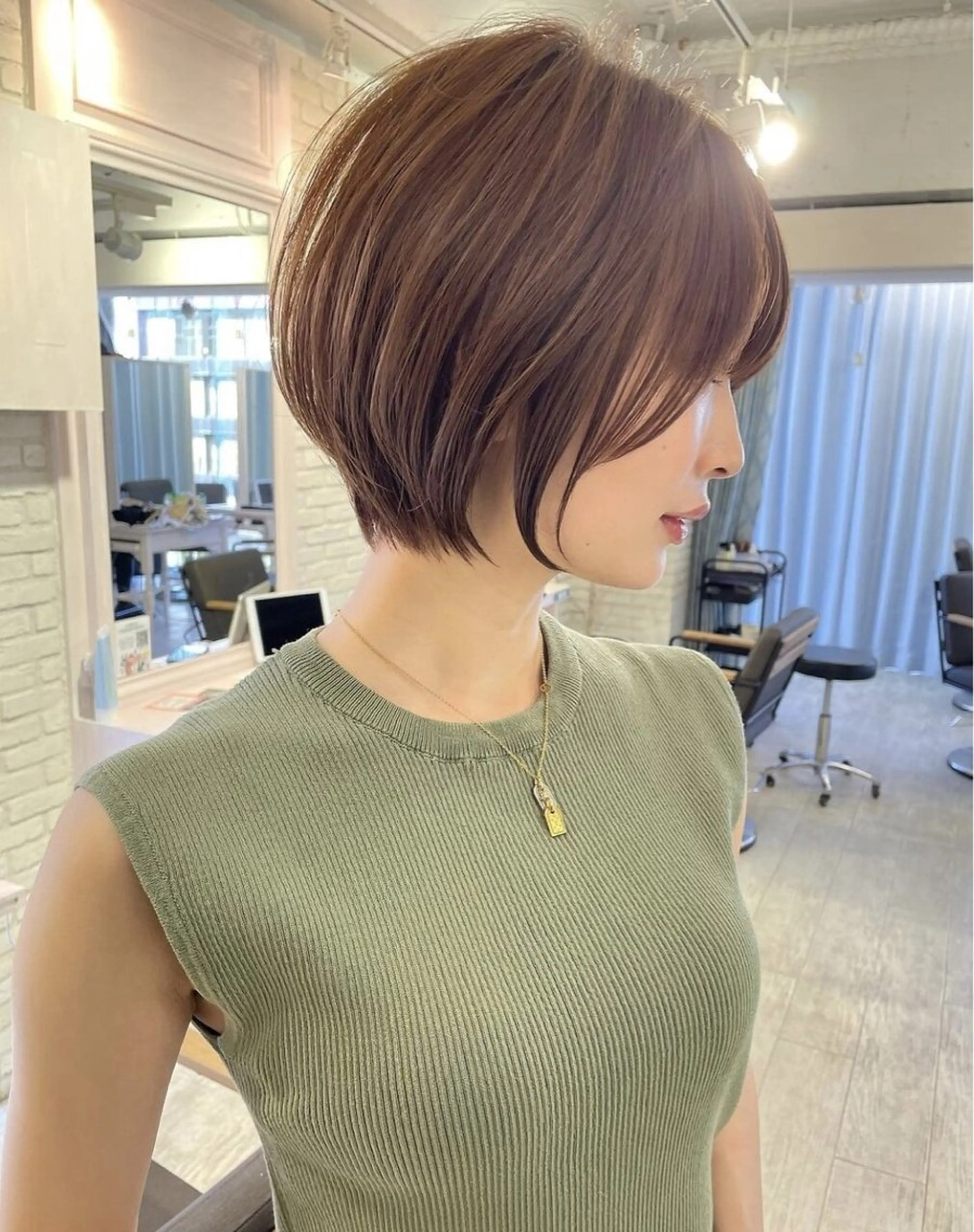 ショート カラー カット ヘアカラー トリートメント Lond Bloom 天神ショート/ボブのヘアスタイル