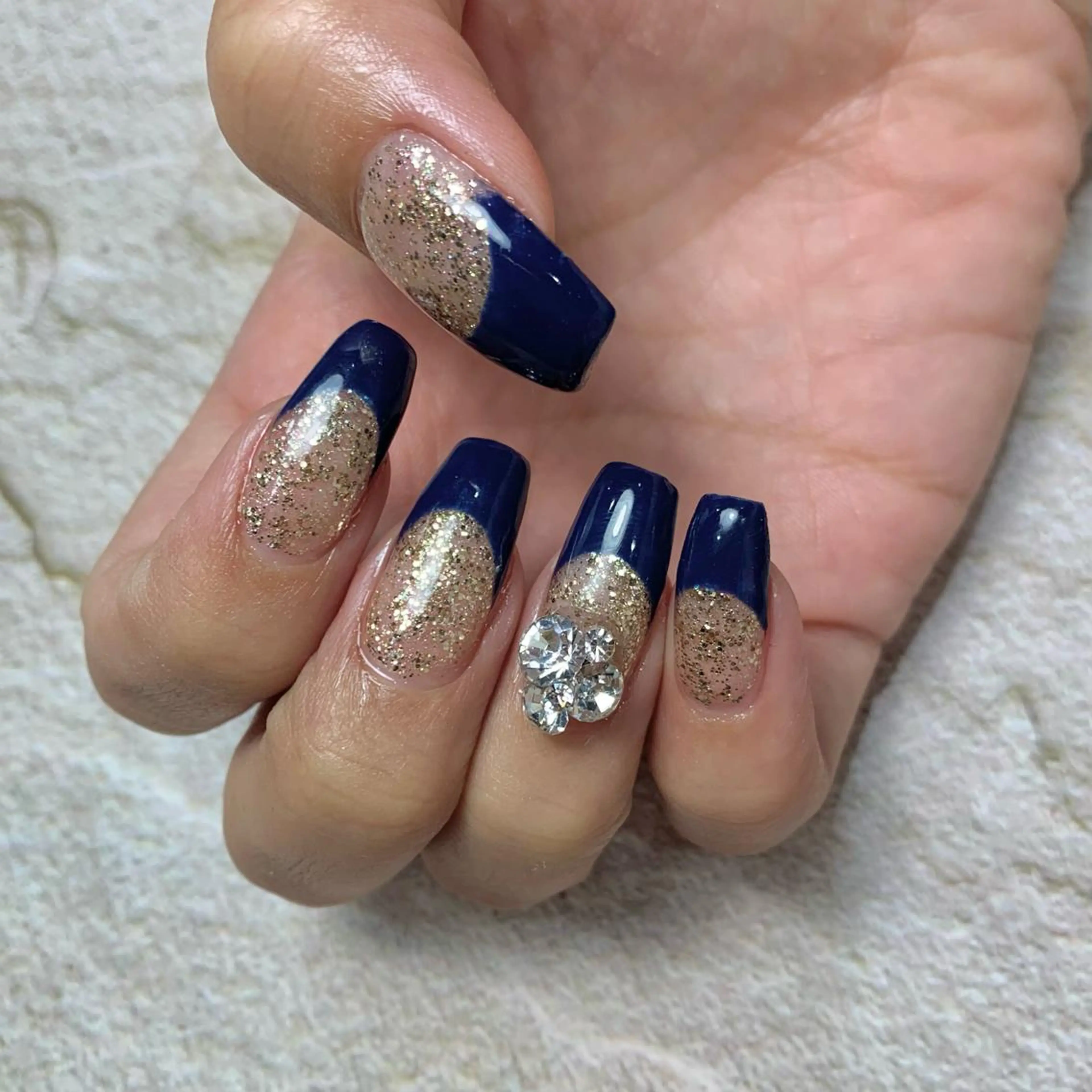 ネイル フレンチネイル ラメ(グリッター) ハンドネイル nail room Ly'leaのネイルデザイン