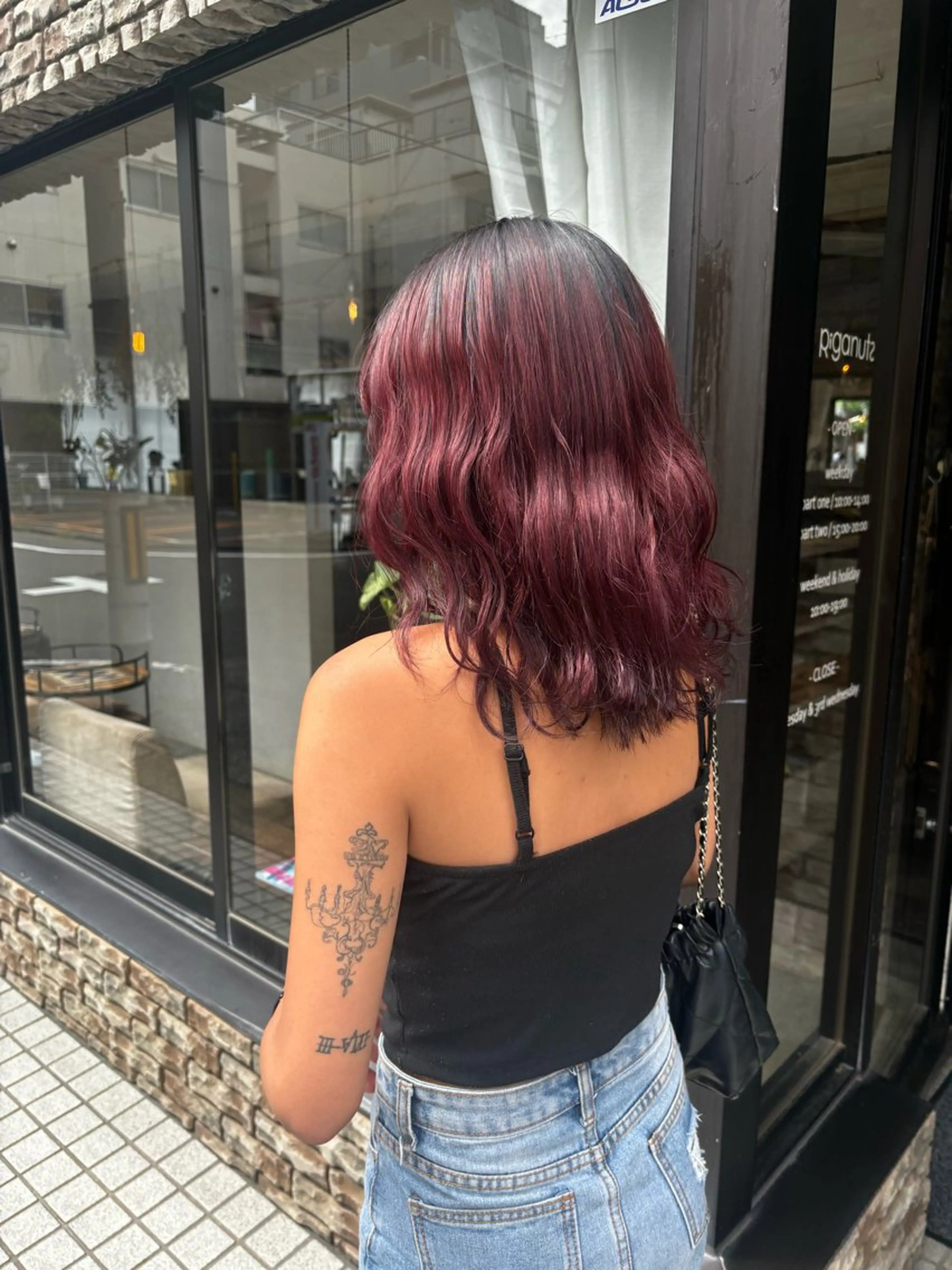 ミディアム カラー レッドカラー ヘアカラー 🍒サクラ🍒 /透明感カラー/艶髪のヘアスタイル