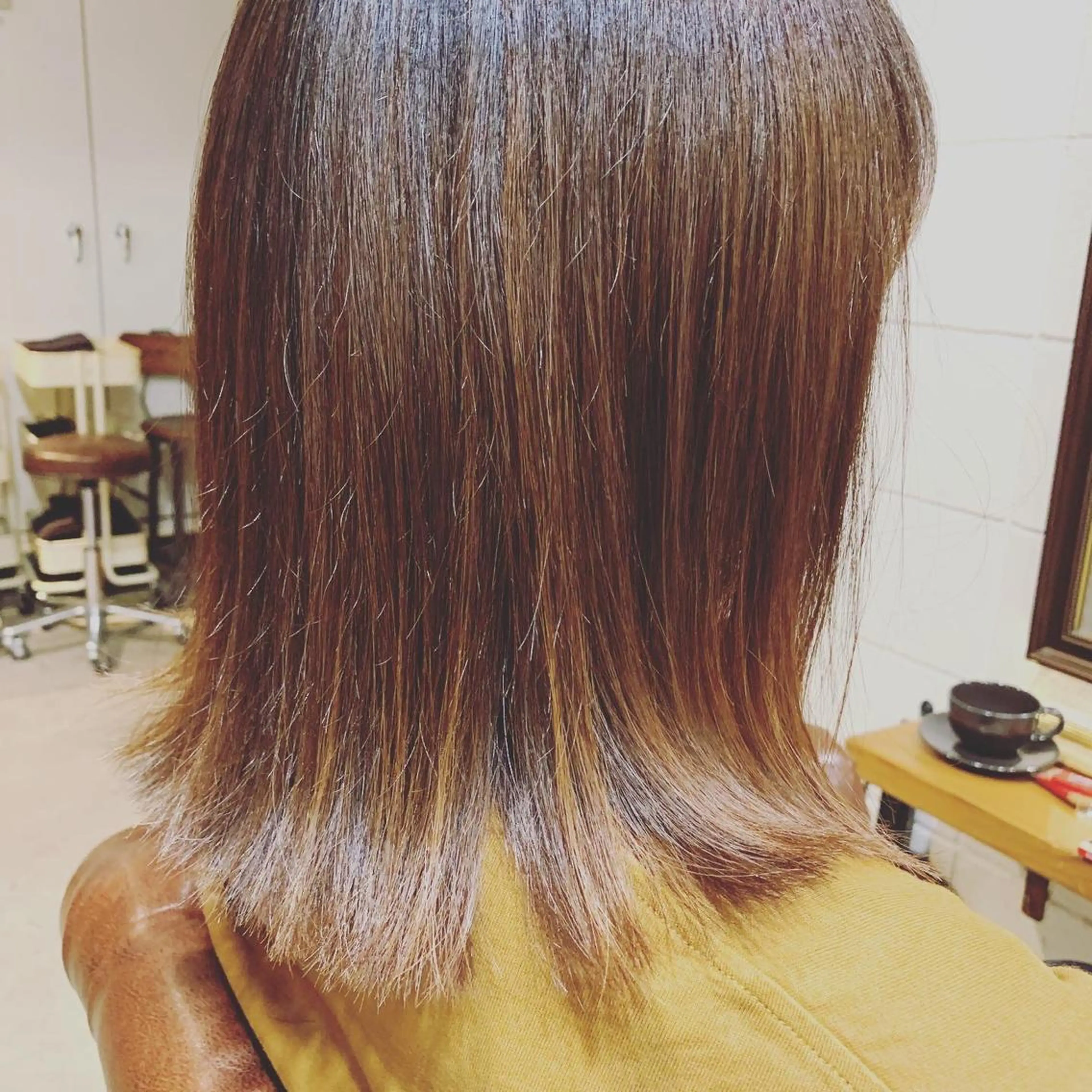 ミディアム 外ハネヘア ショート🌼パーマ 本間正子のヘアスタイル