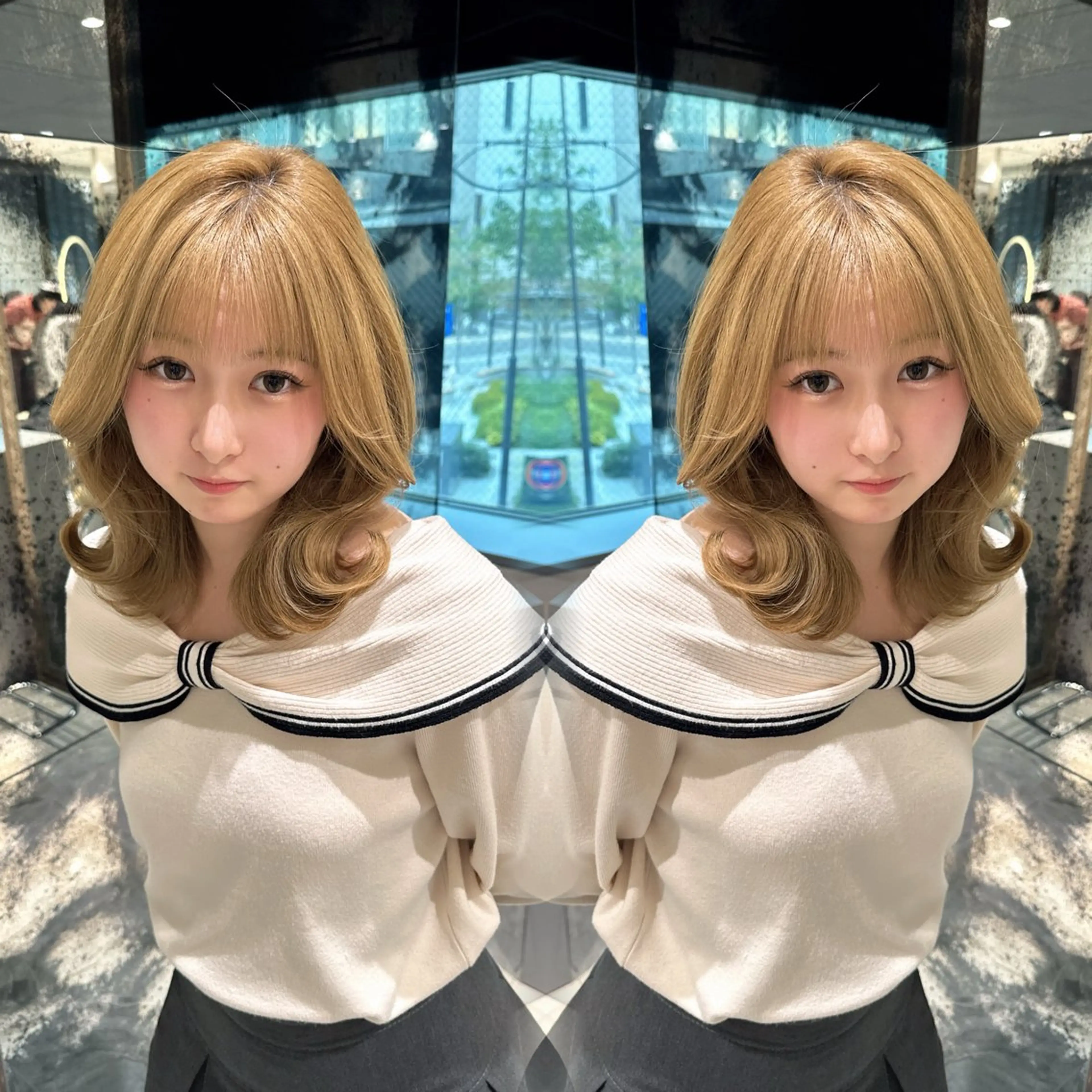 ミディアム カラー ヘアカラー トリートメント もえな 💋👼🏻のヘアスタイル