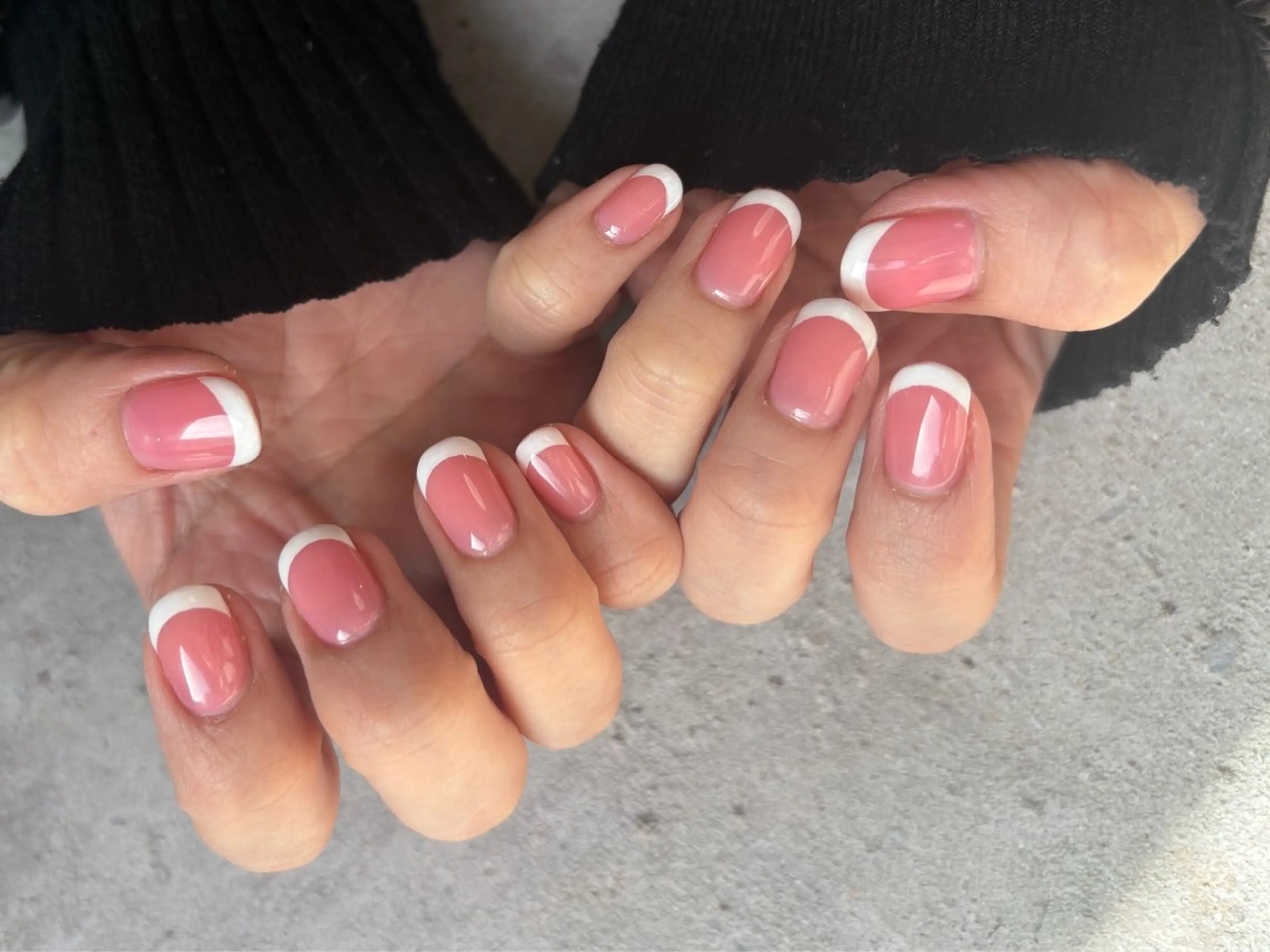 ネイル フレンチネイル ピンク mieux nail&eyeのマツエク・マツパデザイン