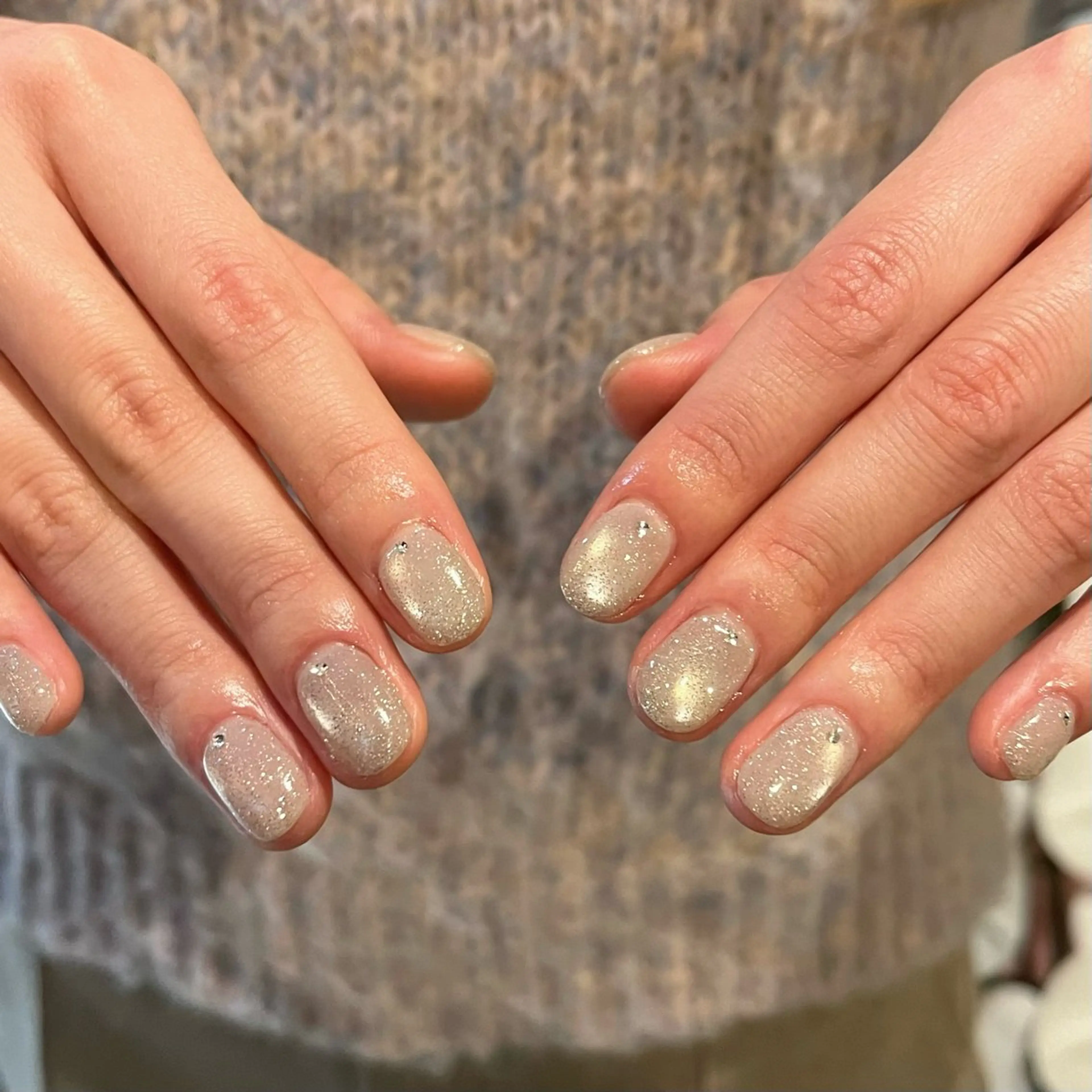 ネイル フラッシュネイル ジェルネイル キラキラネイル マグネットネイル 冬ネイル ハンドネイル NORA南青山/ kanohaのネイルデザイン