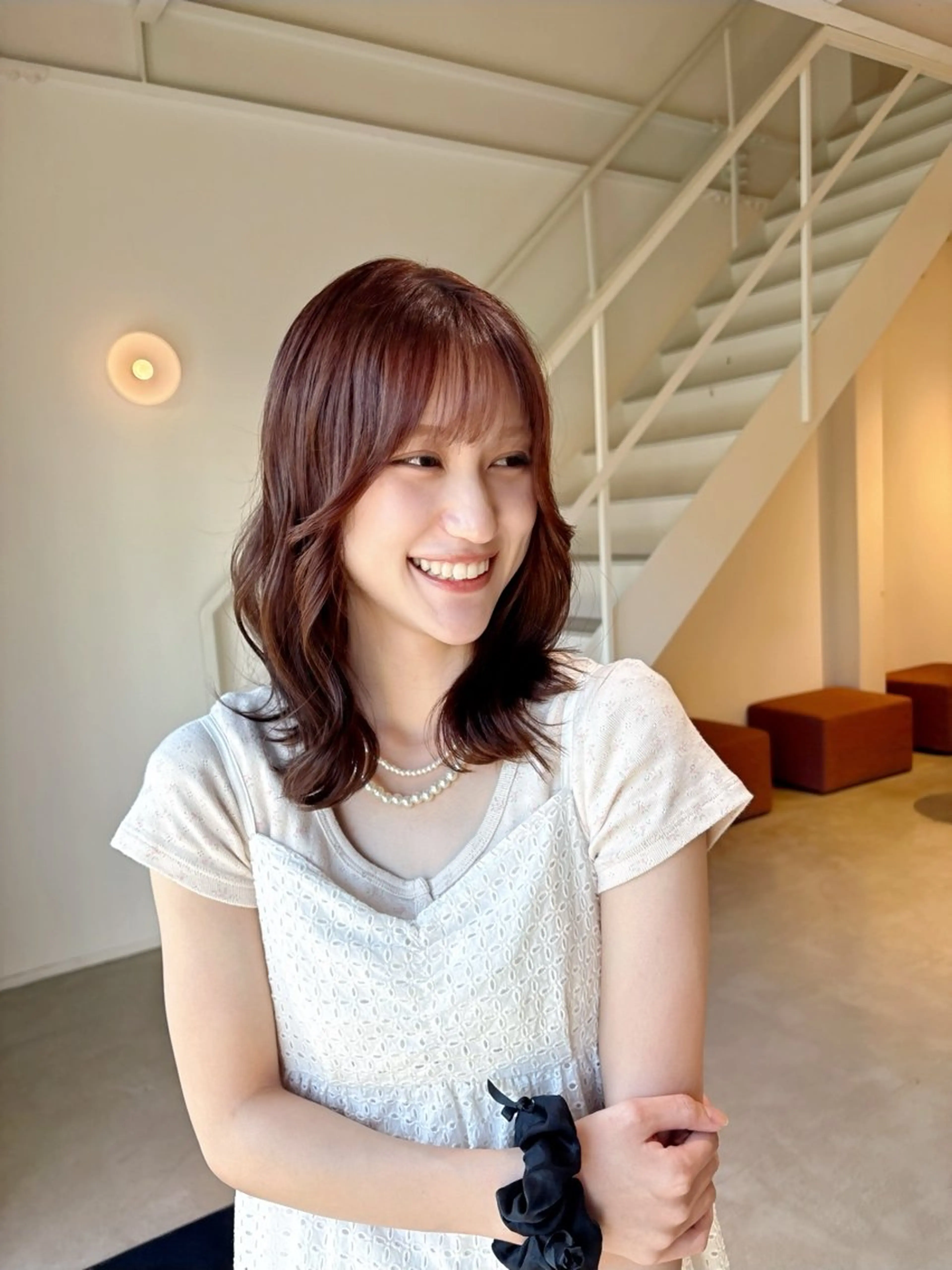 セミロング カラー ヘアカラー 艶髪✨️ kuyumi🌷のヘアスタイル