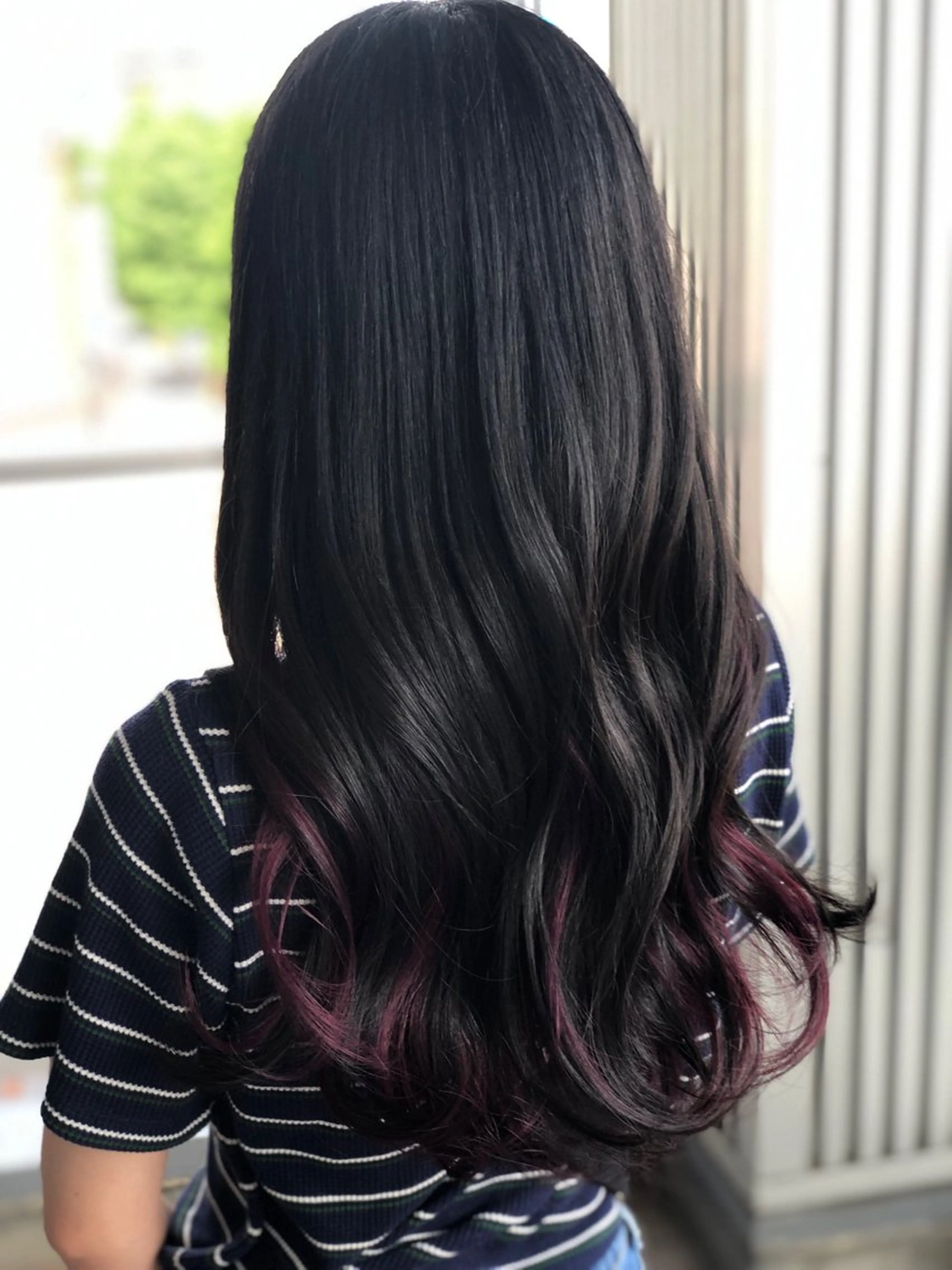 ロング カラー 黒髪 ピンクカラー バイオレットカラー 永井大樹✨ 透明感カラー✨のヘアスタイル