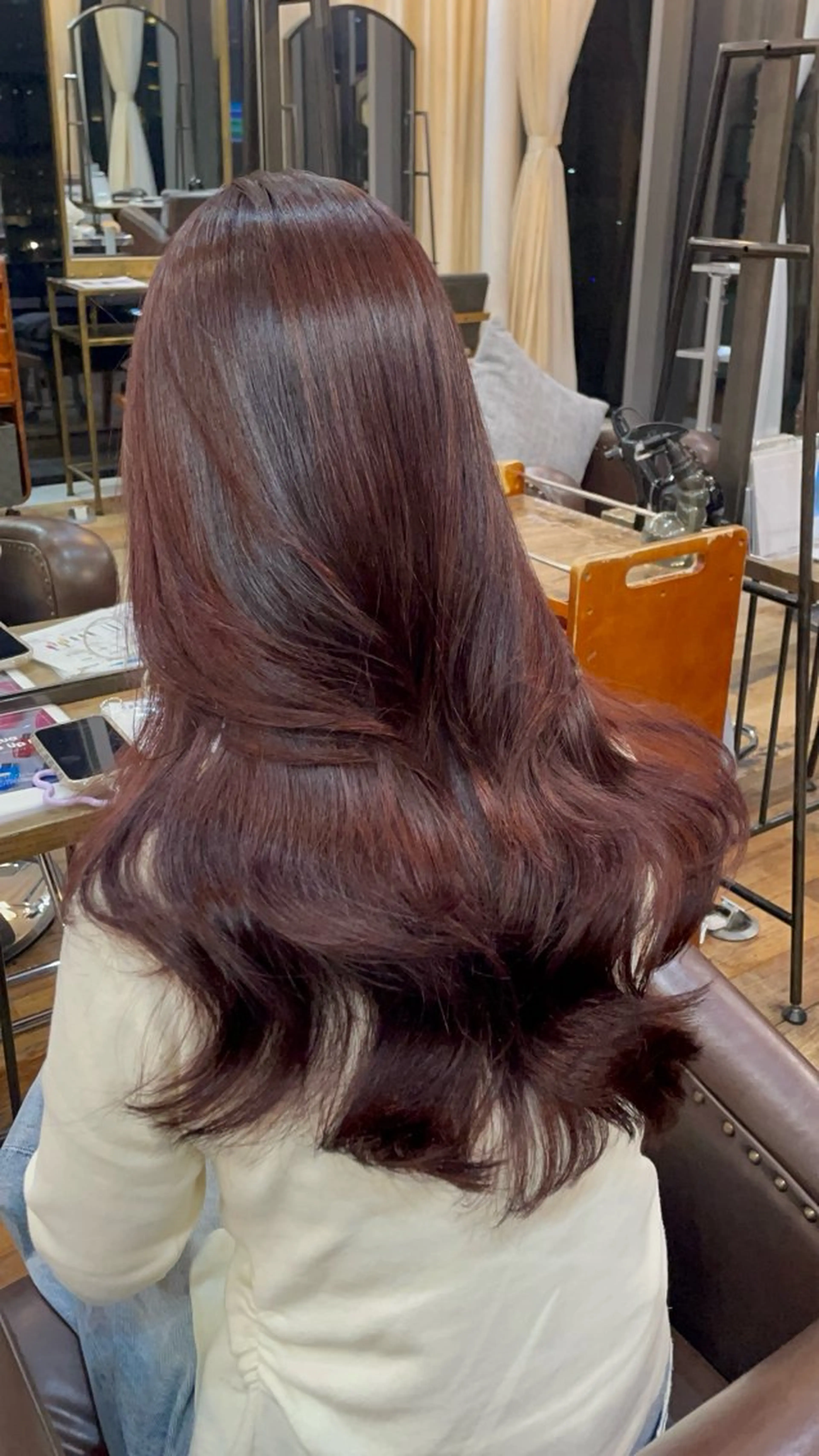 ロング カラー ブリーチ ラベンダーカラー ブリーチなしカラー ヘアカラー kahona/カラー /縮毛矯正/銀座のヘアスタイル