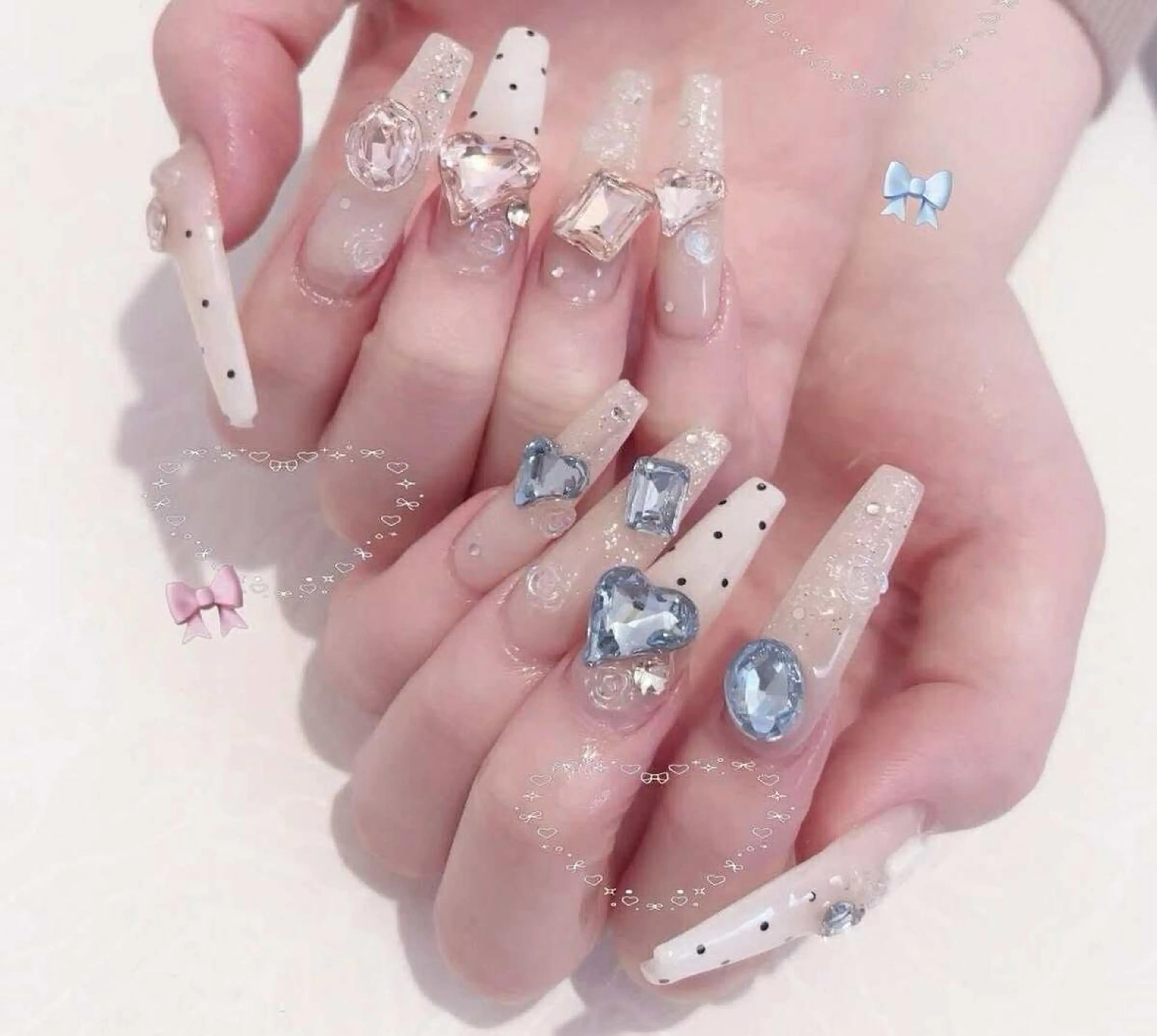 ロング 韓国風ヘア ハンドネイル Bling Salonのネイルデザイン